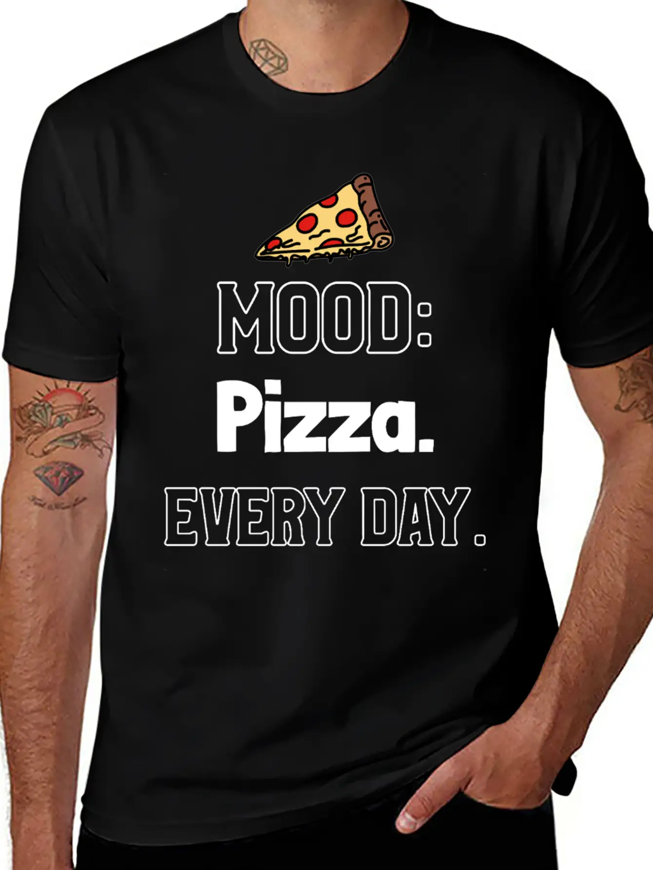 Pizza Mood Lightweight Cotton T-Shirt – Daily Comfort Graphic Shirt