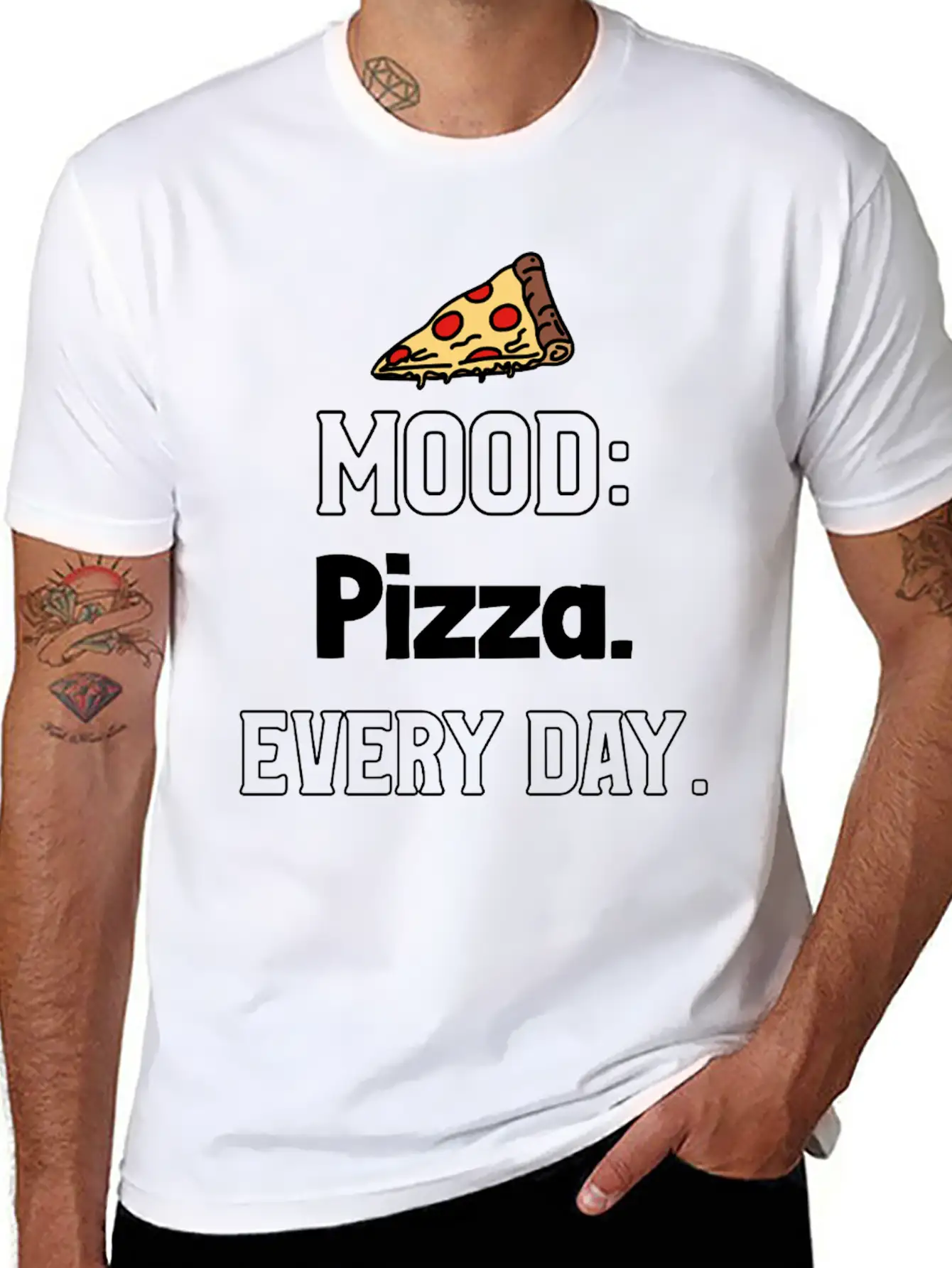 Pizza Mood Lightweight Cotton T-Shirt – Daily Comfort Graphic Shirt