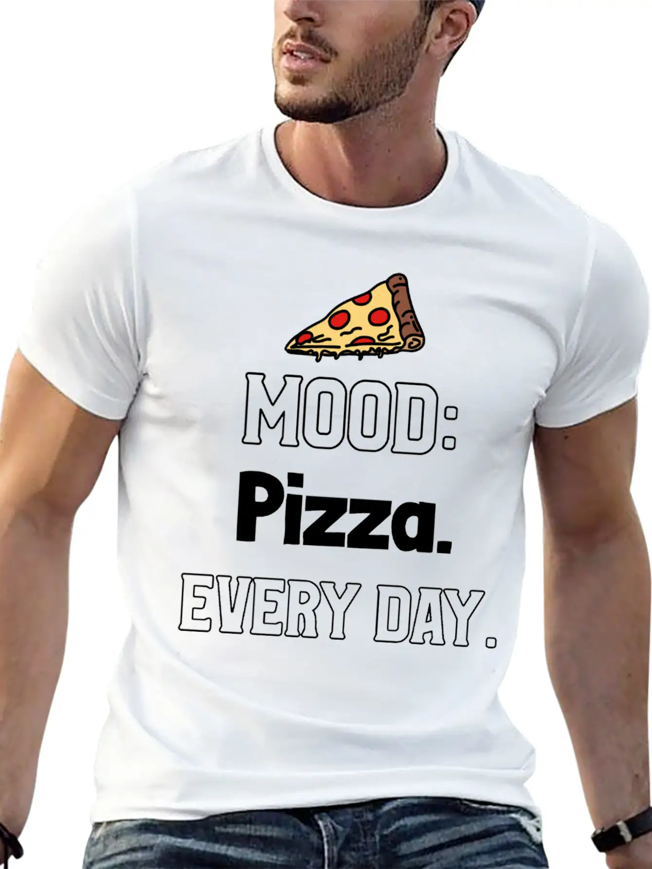 Pizza Mood Lightweight Cotton T-Shirt – Daily Comfort Graphic Shirt
