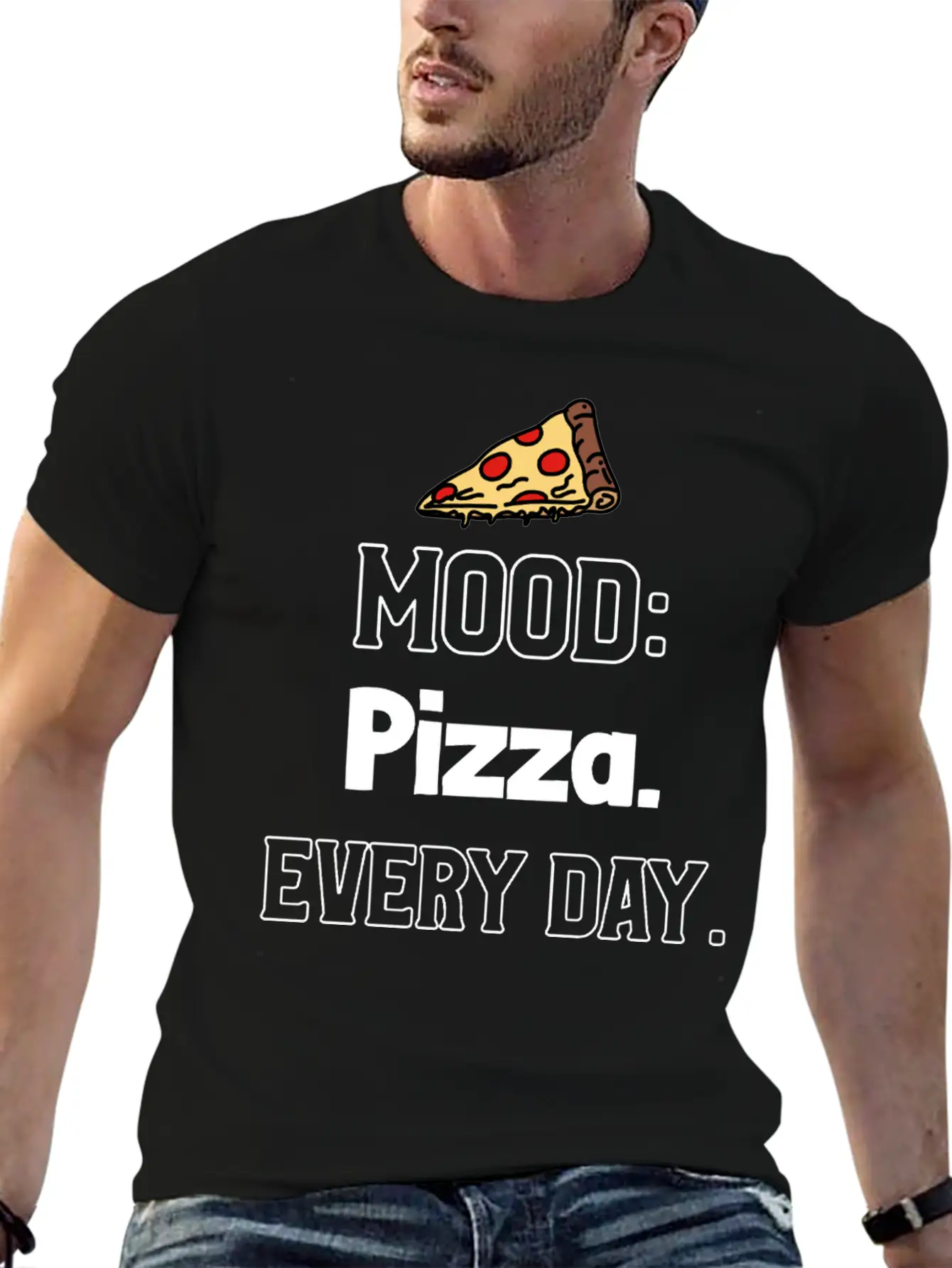 Pizza Mood Lightweight Cotton T-Shirt – Daily Comfort Graphic Shirt
