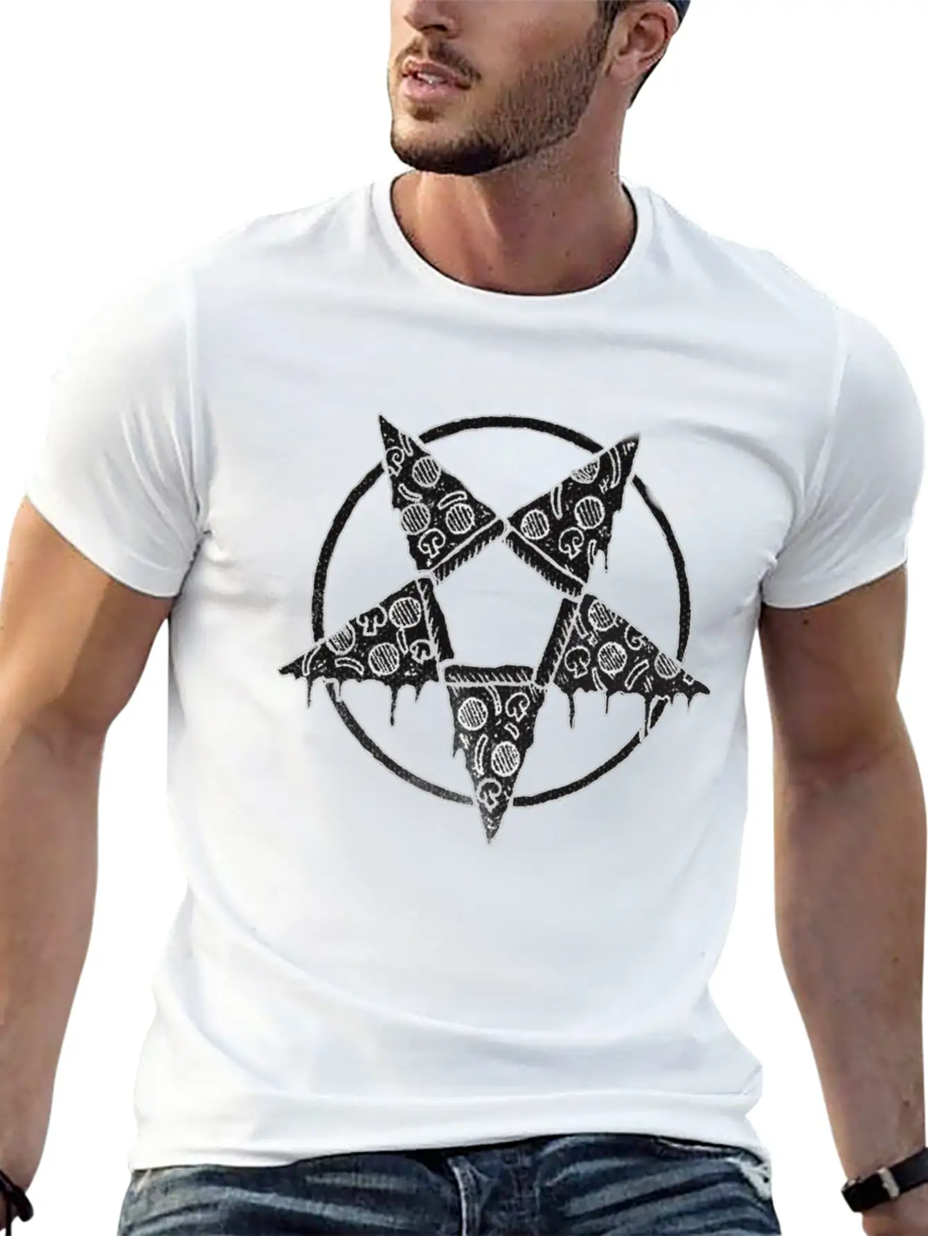 PIZZA PENTAGRAM Relaxed Everyday Tee – Lightweight And Durable Cotton