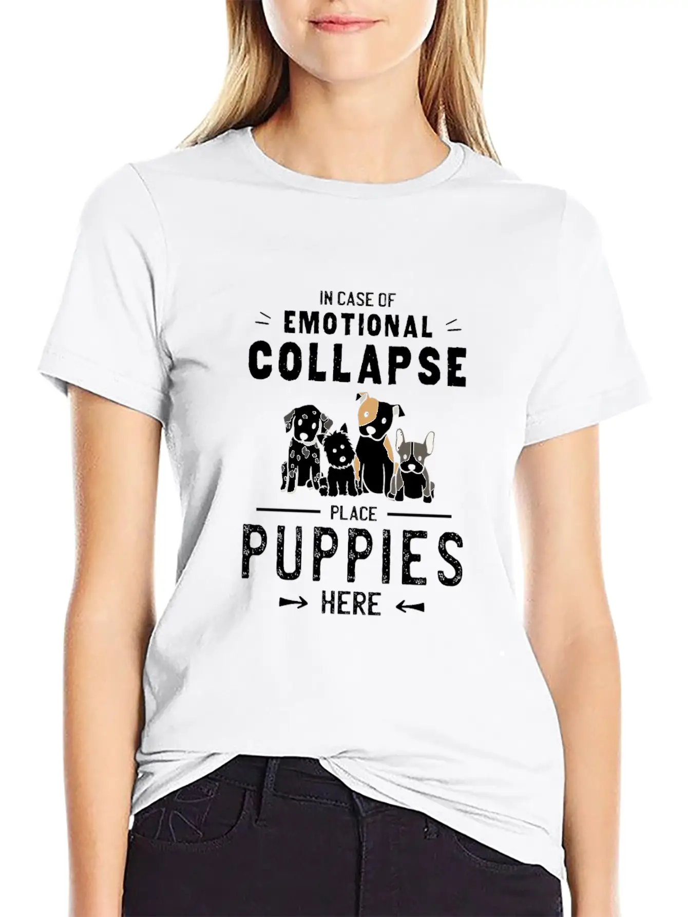 Place Dog Puppies Here - Emotional Collapse Unisex Casual T-Shirt – Clean Design For Daily Comfort