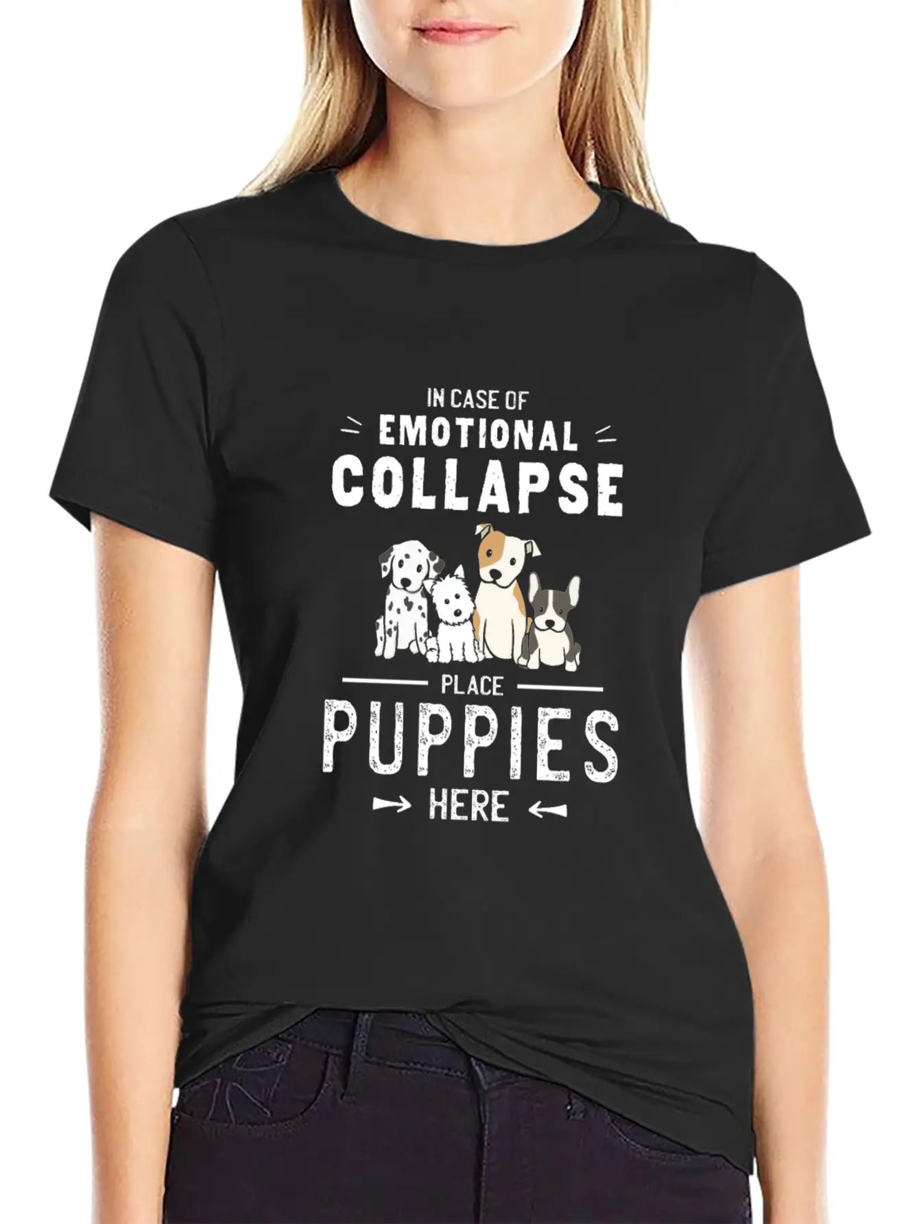 Place Dog Puppies Here - Emotional Collapse Unisex Casual T-Shirt – Clean Design For Daily Comfort