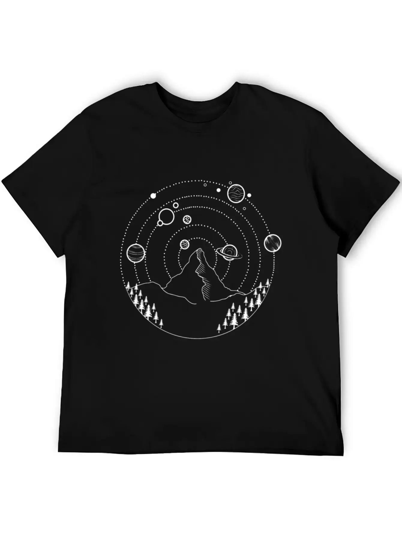 Planets At The Night Sky Basic Graphic T-Shirt – Daily Comfort In Soft Cotton