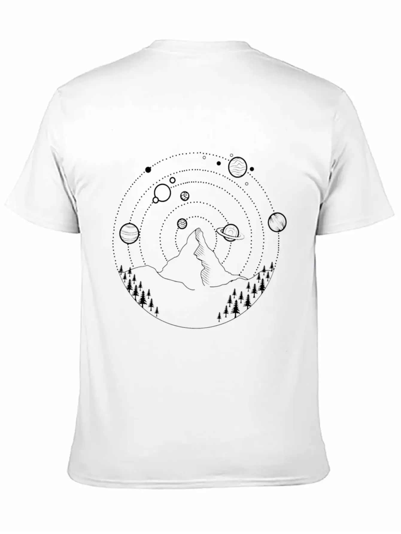Planets At The Night Sky Basic Graphic T-Shirt – Daily Comfort In Soft Cotton