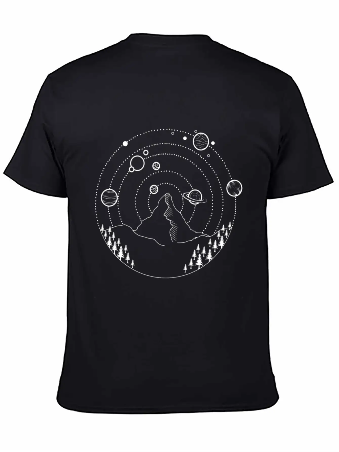 Planets At The Night Sky Basic Graphic T-Shirt – Daily Comfort In Soft Cotton