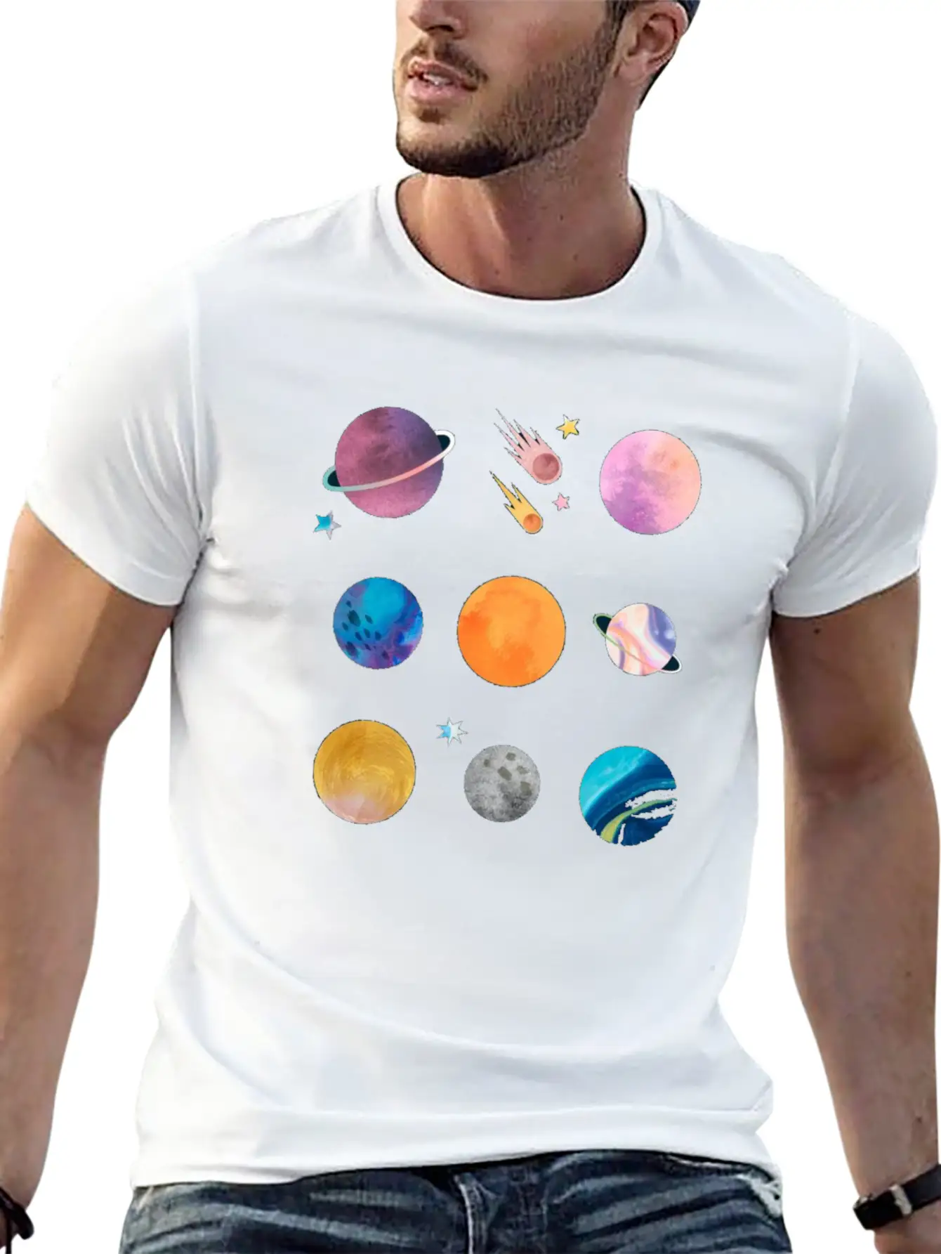 Planets Unisex Casual T-Shirt – Clean Design For Daily Comfort