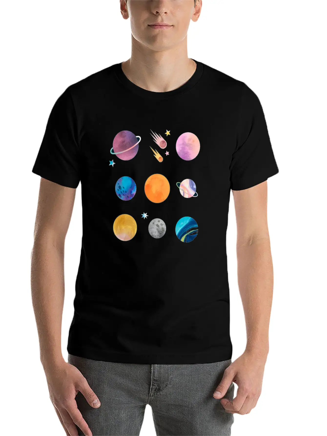 Planets Unisex Casual T-Shirt – Clean Design For Daily Comfort