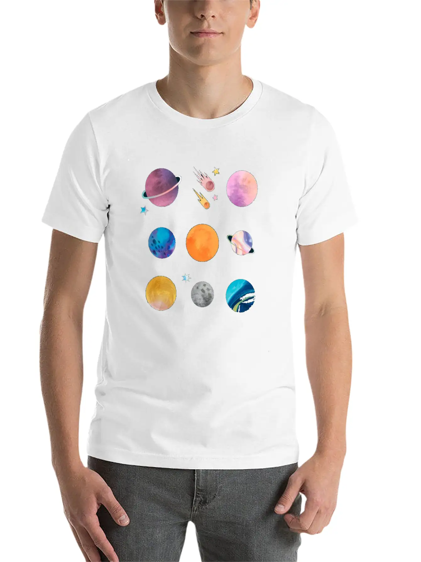 Planets Unisex Casual T-Shirt – Clean Design For Daily Comfort