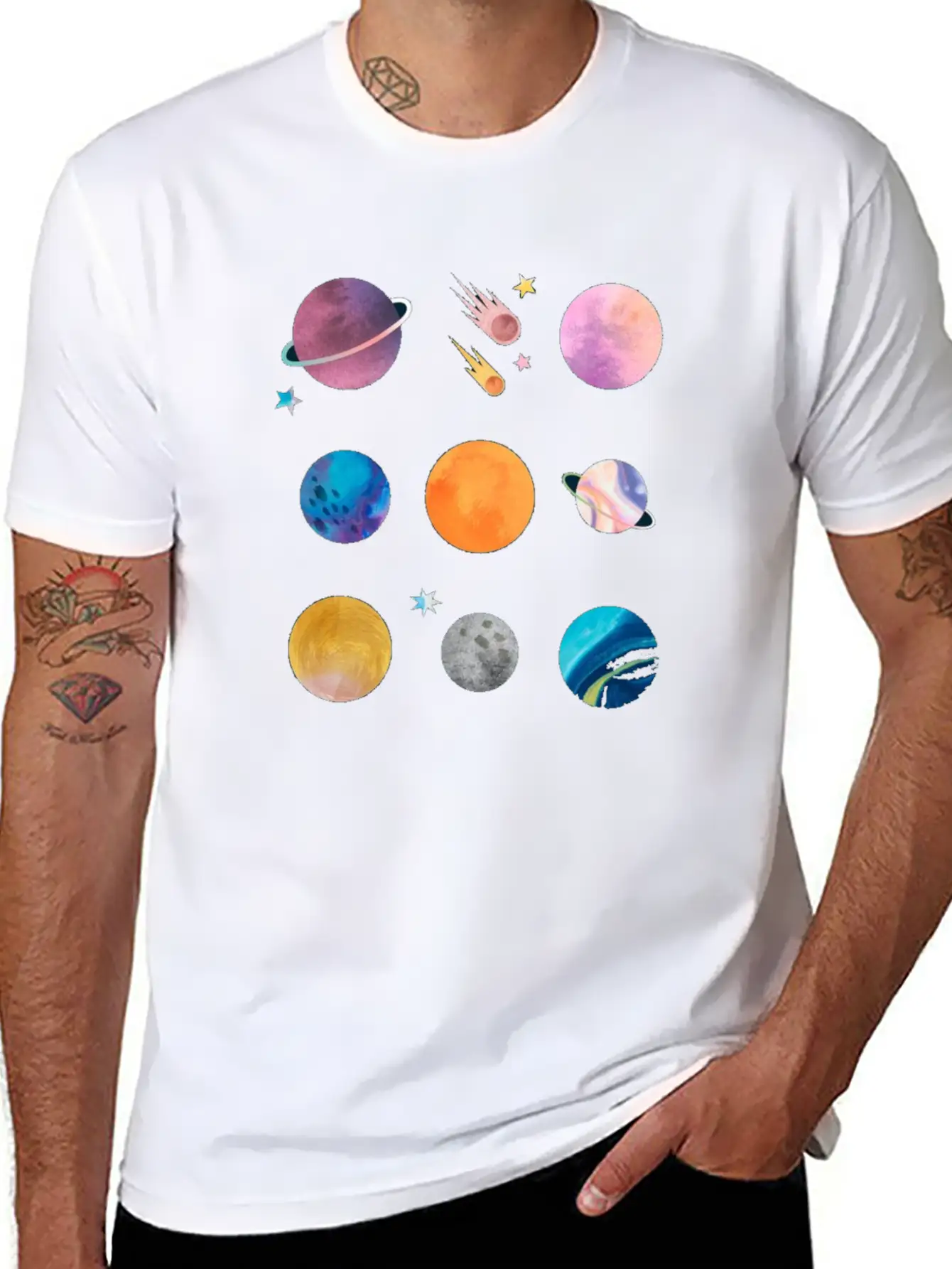 Planets Unisex Casual T-Shirt – Clean Design For Daily Comfort