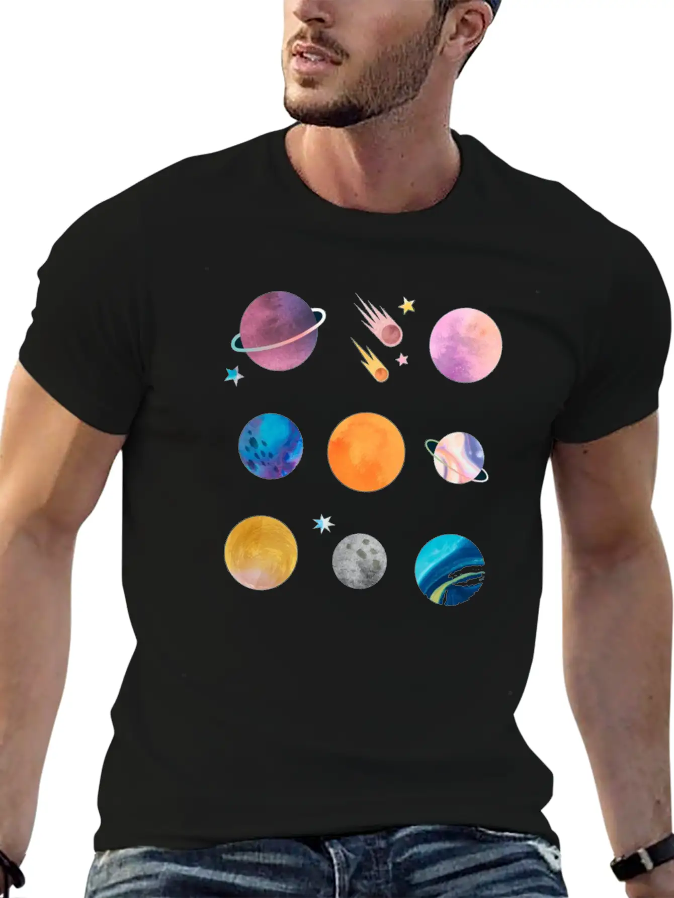 Planets Unisex Casual T-Shirt – Clean Design For Daily Comfort