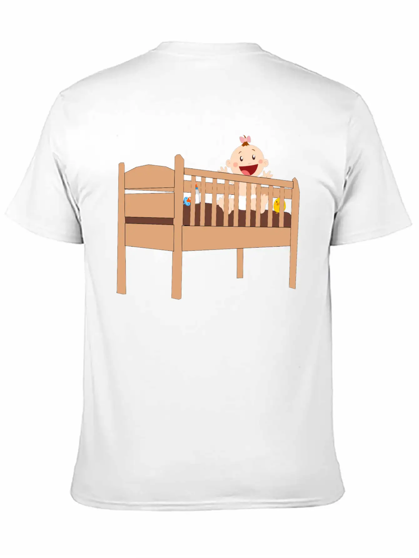 Plank Cot Bed With Baby And Accessories Unisex Casual T-Shirt – Clean Design For Daily Comfort