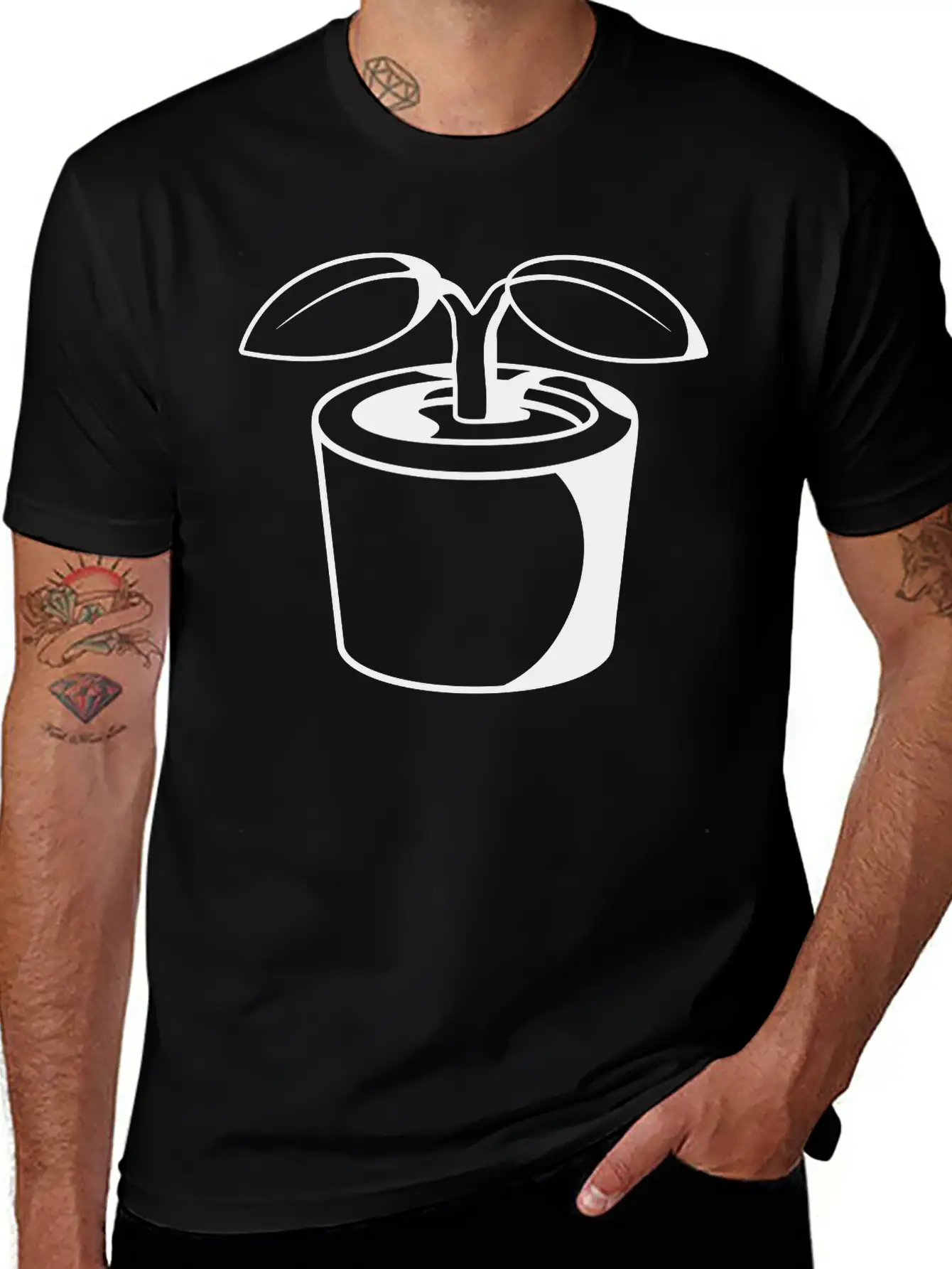 Plant In Flowerpot Relaxed Everyday Tee – Lightweight And Durable Cotton