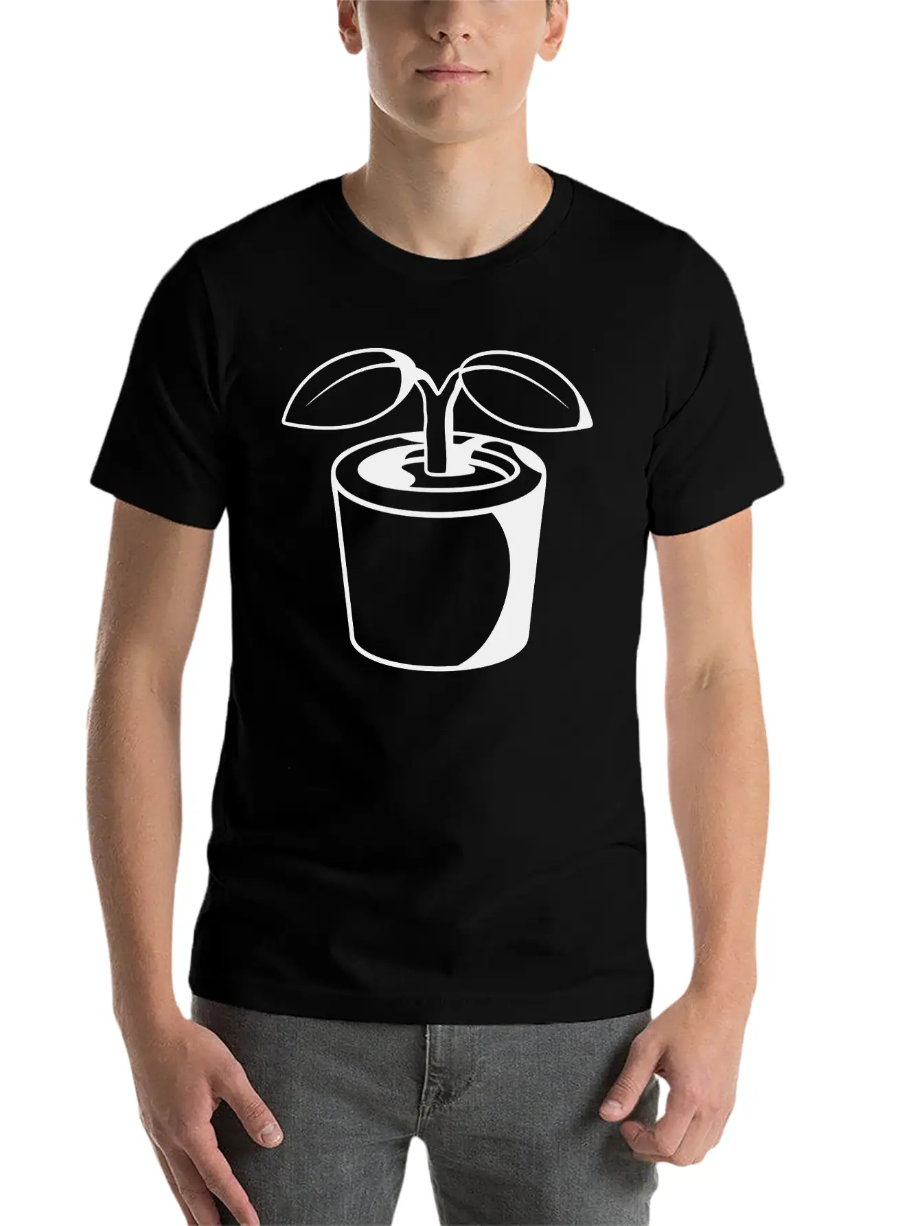 Plant In Flowerpot Relaxed Everyday Tee – Lightweight And Durable Cotton