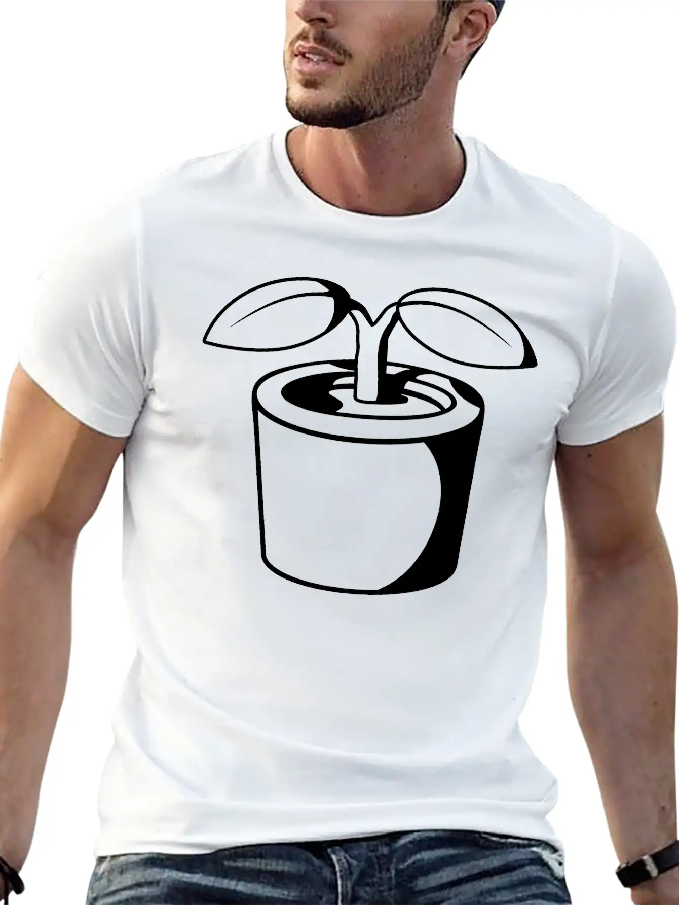 Plant In Flowerpot Relaxed Everyday Tee – Lightweight And Durable Cotton