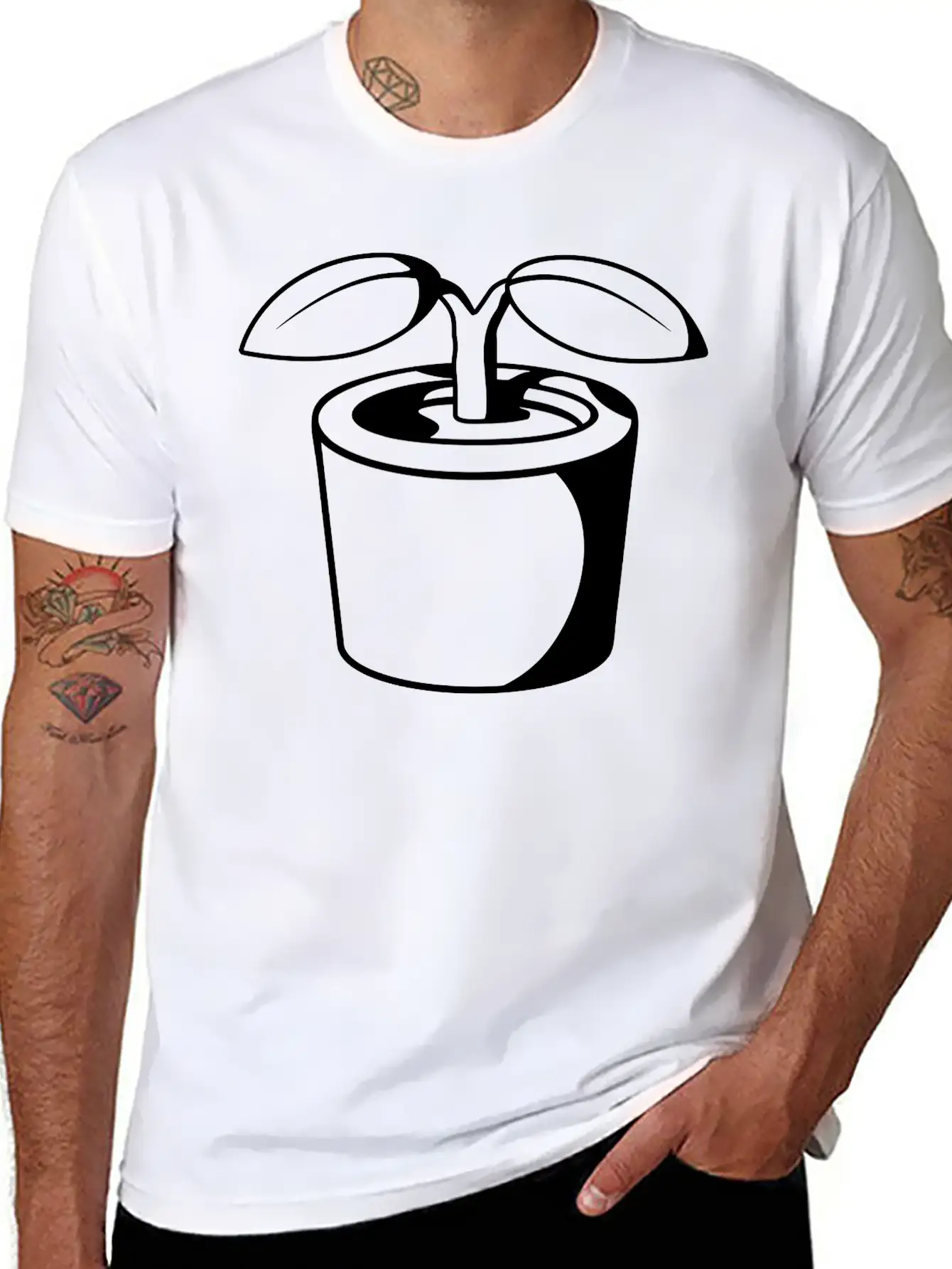 Plant In Flowerpot Relaxed Everyday Tee – Lightweight And Durable Cotton