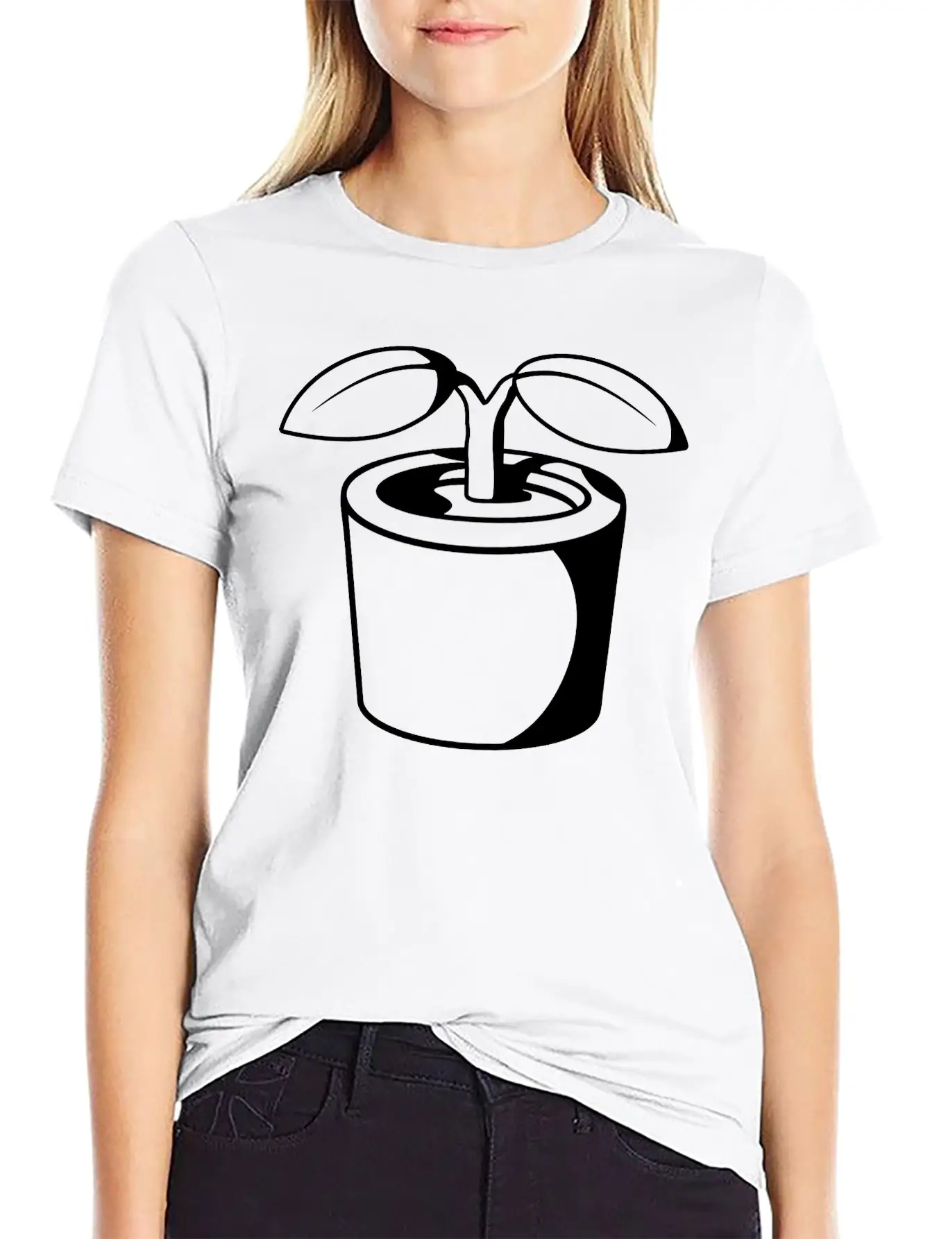 Plant In Flowerpot Relaxed Everyday Tee – Lightweight And Durable Cotton