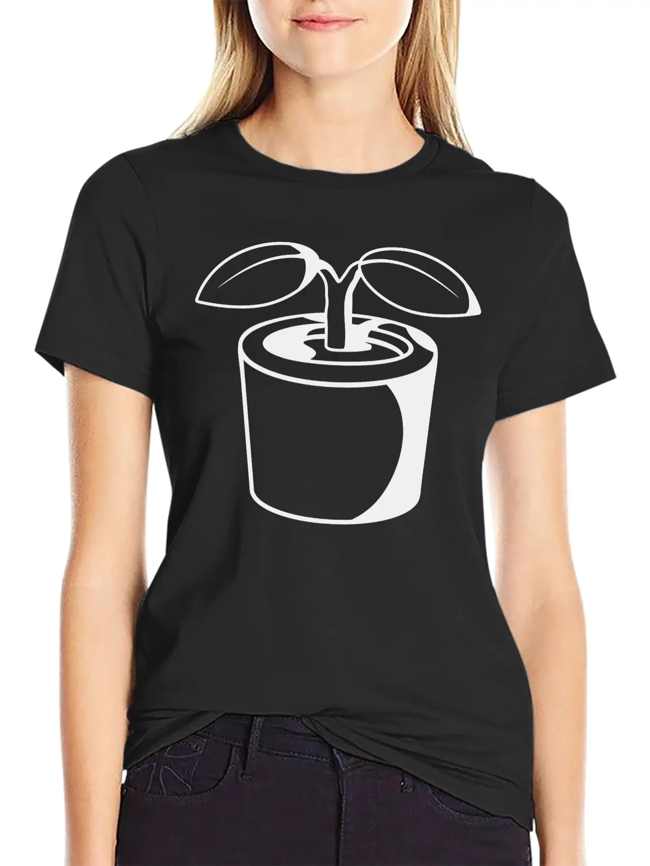 Plant In Flowerpot Relaxed Everyday Tee – Lightweight And Durable Cotton