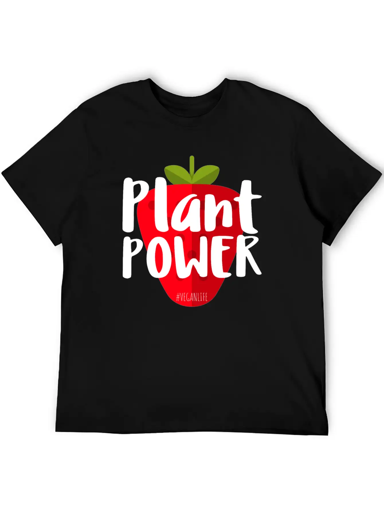 Plant Power Strawberry Vegan Life Modern Fit Casual T-Shirt – Clean And Versatile Design