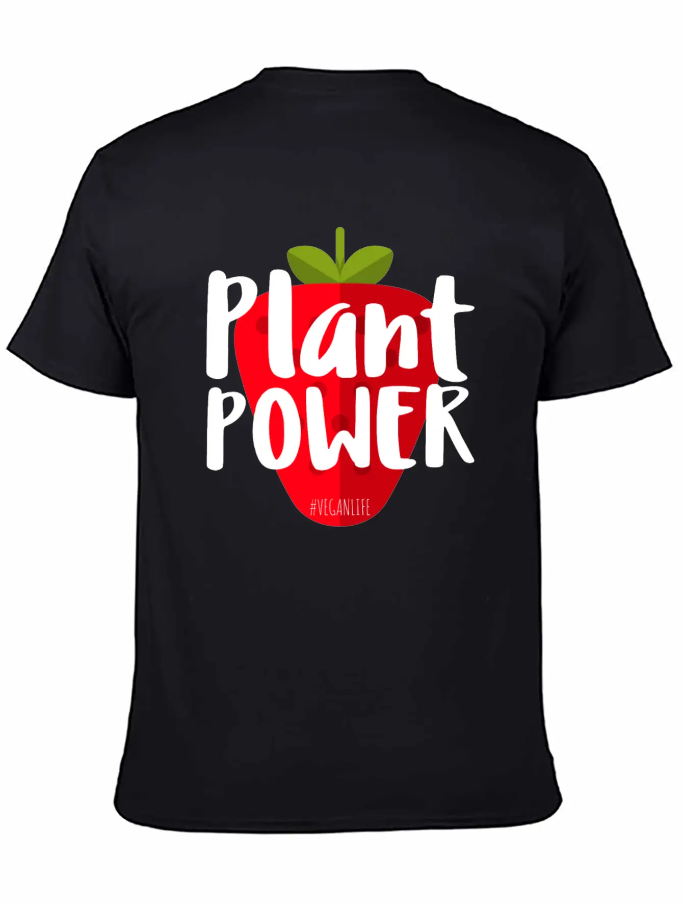 Plant Power Strawberry Vegan Life Modern Fit Casual T-Shirt – Clean And Versatile Design