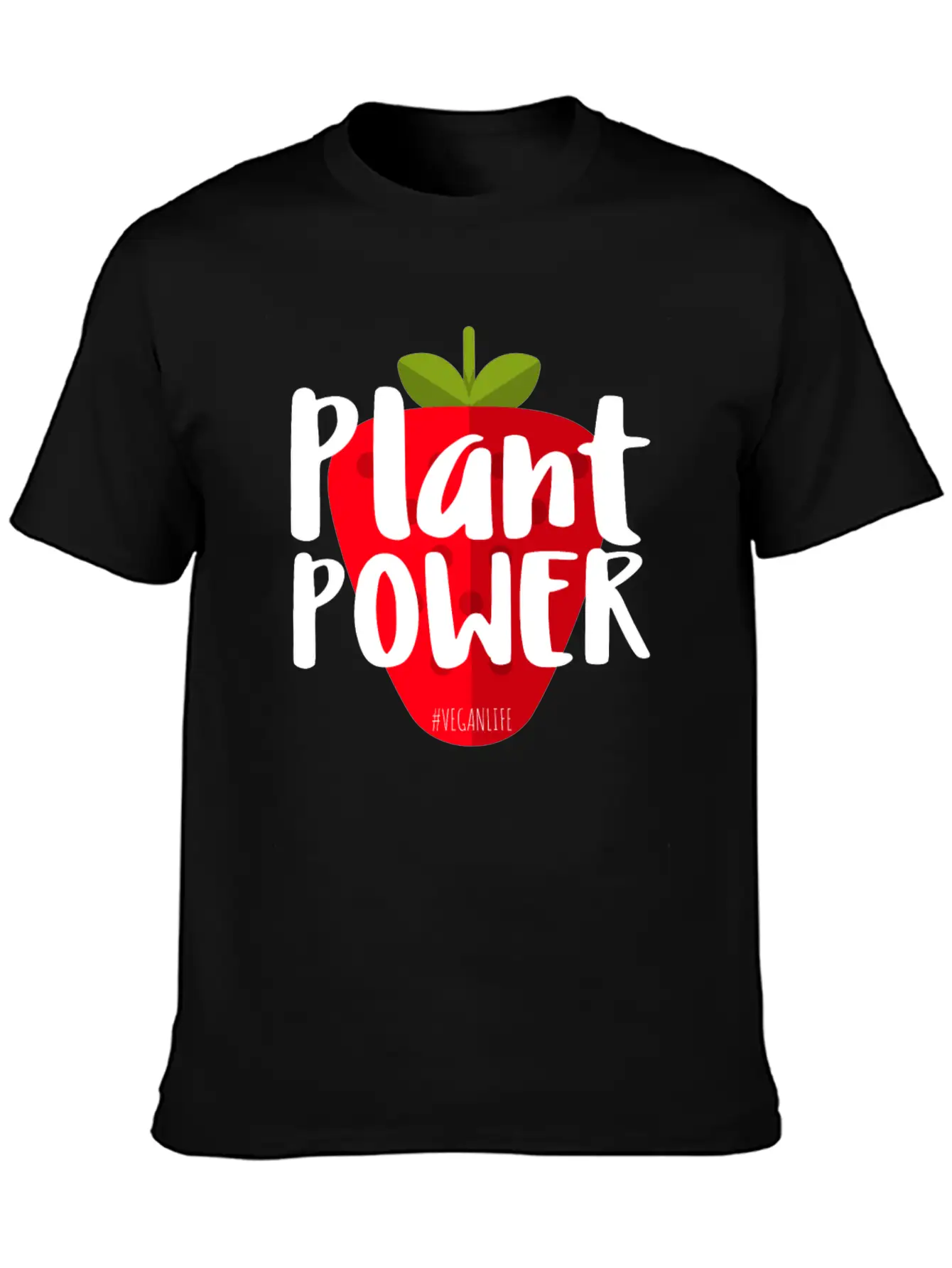 Plant Power Strawberry Vegan Life Modern Fit Casual T-Shirt – Clean And Versatile Design