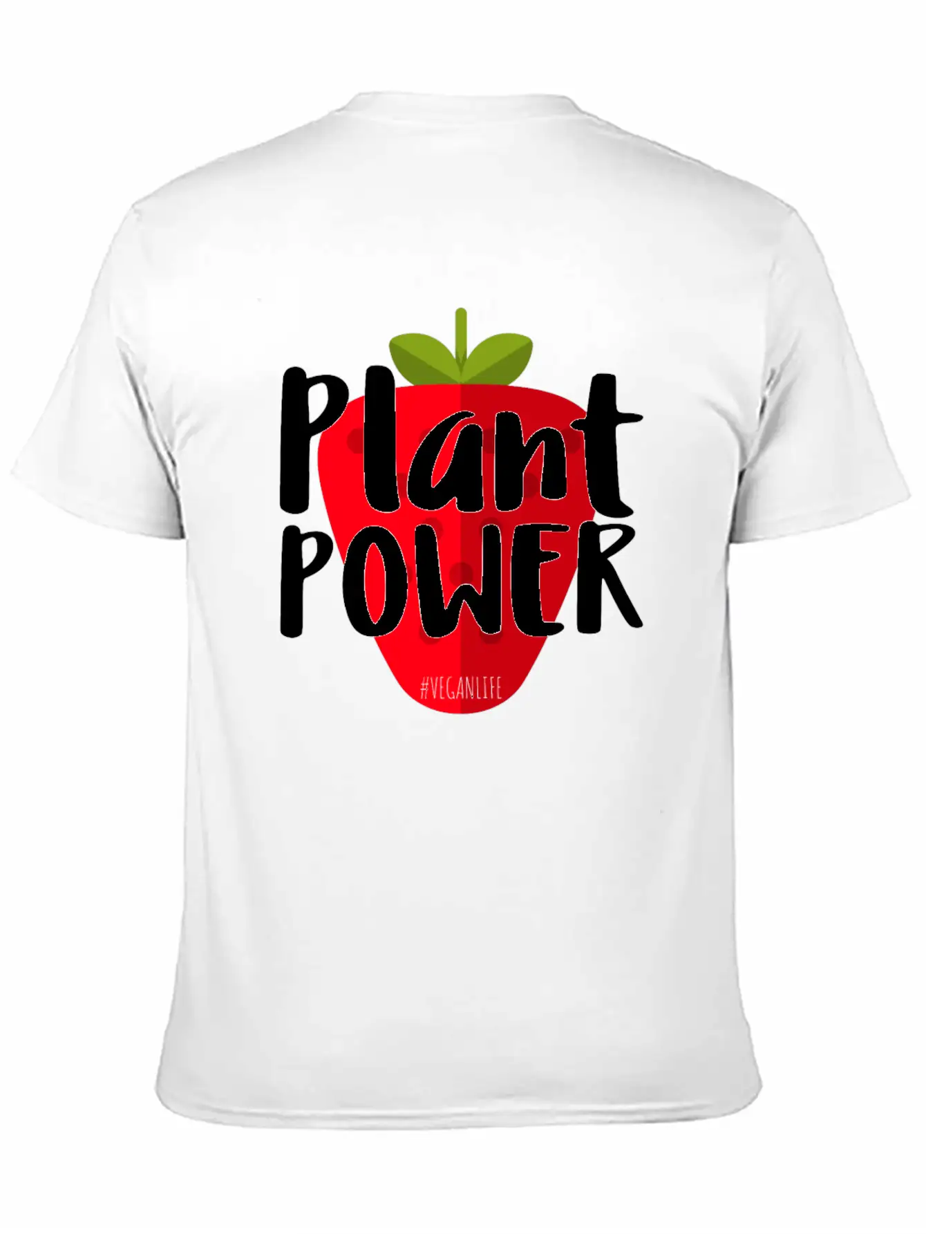 Plant Power Strawberry Vegan Life Modern Fit Casual T-Shirt – Clean And Versatile Design