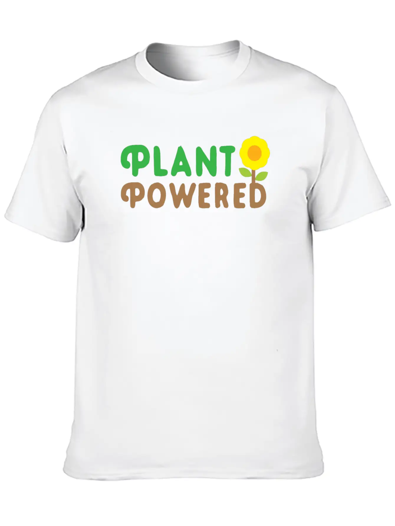 Plant Powered With Sunflower Basic Graphic T-Shirt – Daily Comfort In Soft Cotton