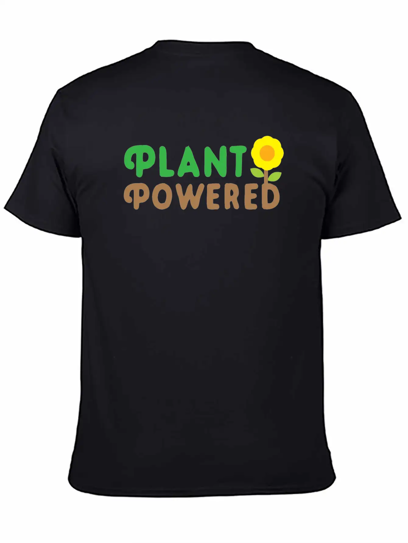 Plant Powered With Sunflower Basic Graphic T-Shirt – Daily Comfort In Soft Cotton
