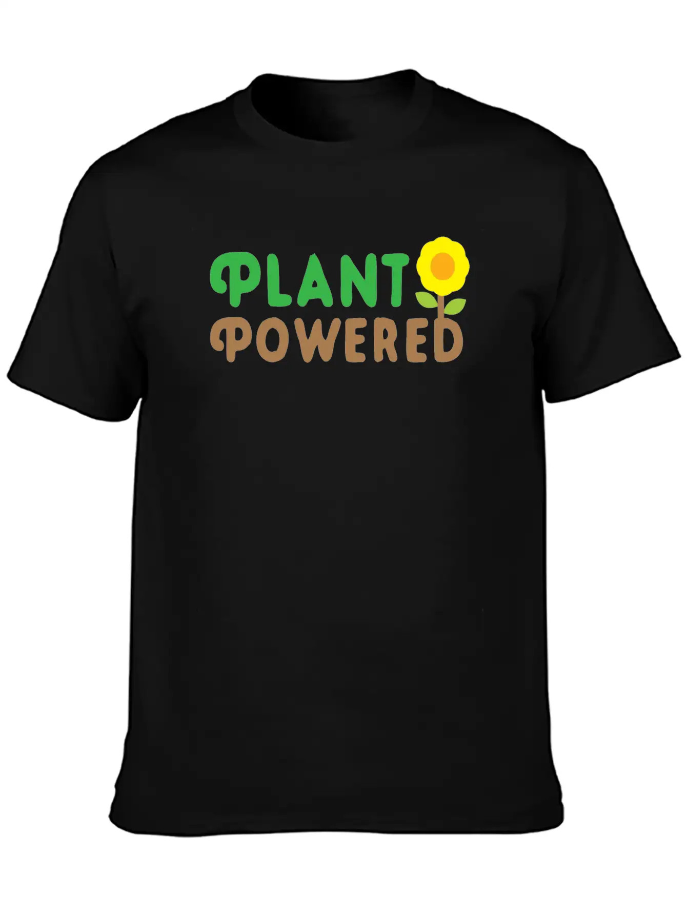 Plant Powered With Sunflower Basic Graphic T-Shirt – Daily Comfort In Soft Cotton