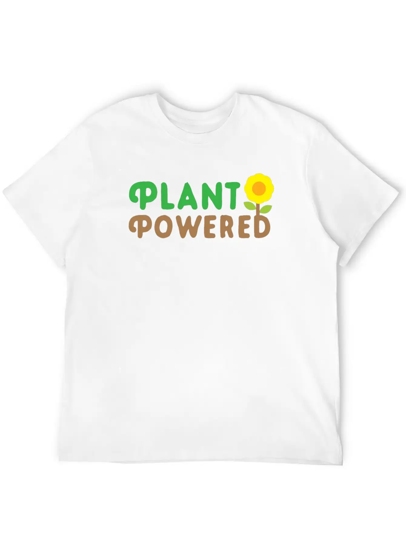 Plant Powered With Sunflower Basic Graphic T-Shirt – Daily Comfort In Soft Cotton