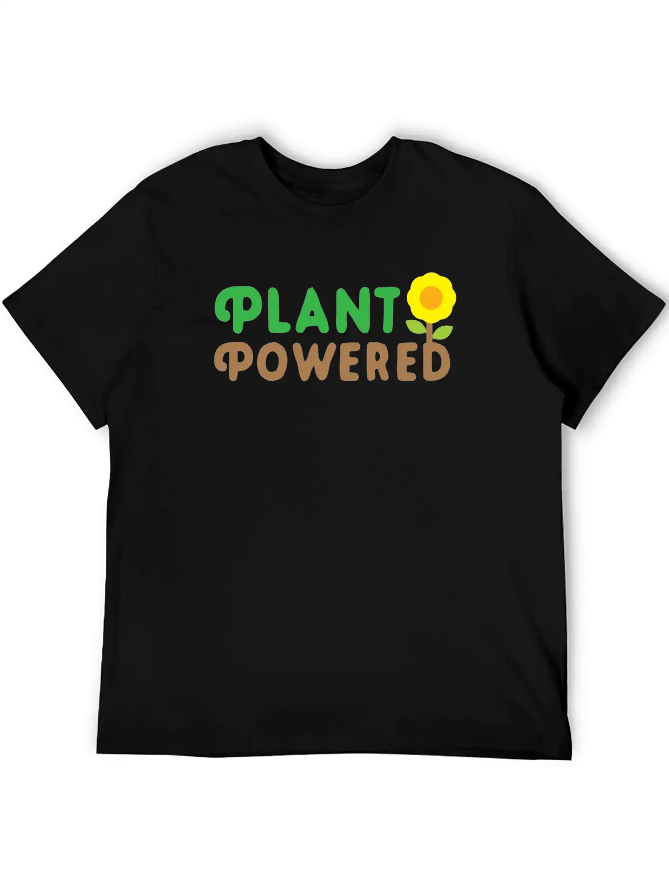 Plant Powered With Sunflower Basic Graphic T-Shirt – Daily Comfort In Soft Cotton