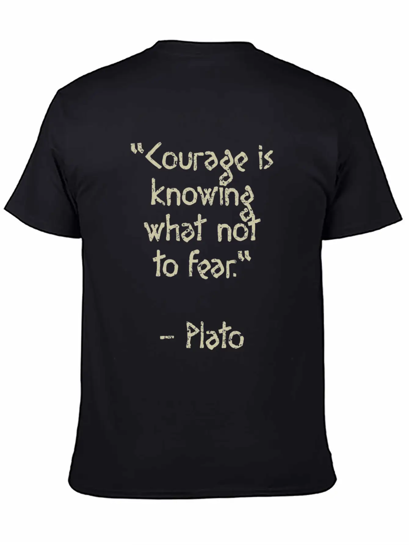 Plato Quote - Courage Is Knowing What Not To Fear Basic Graphic T-Shirt – Daily Comfort In Soft Cotton