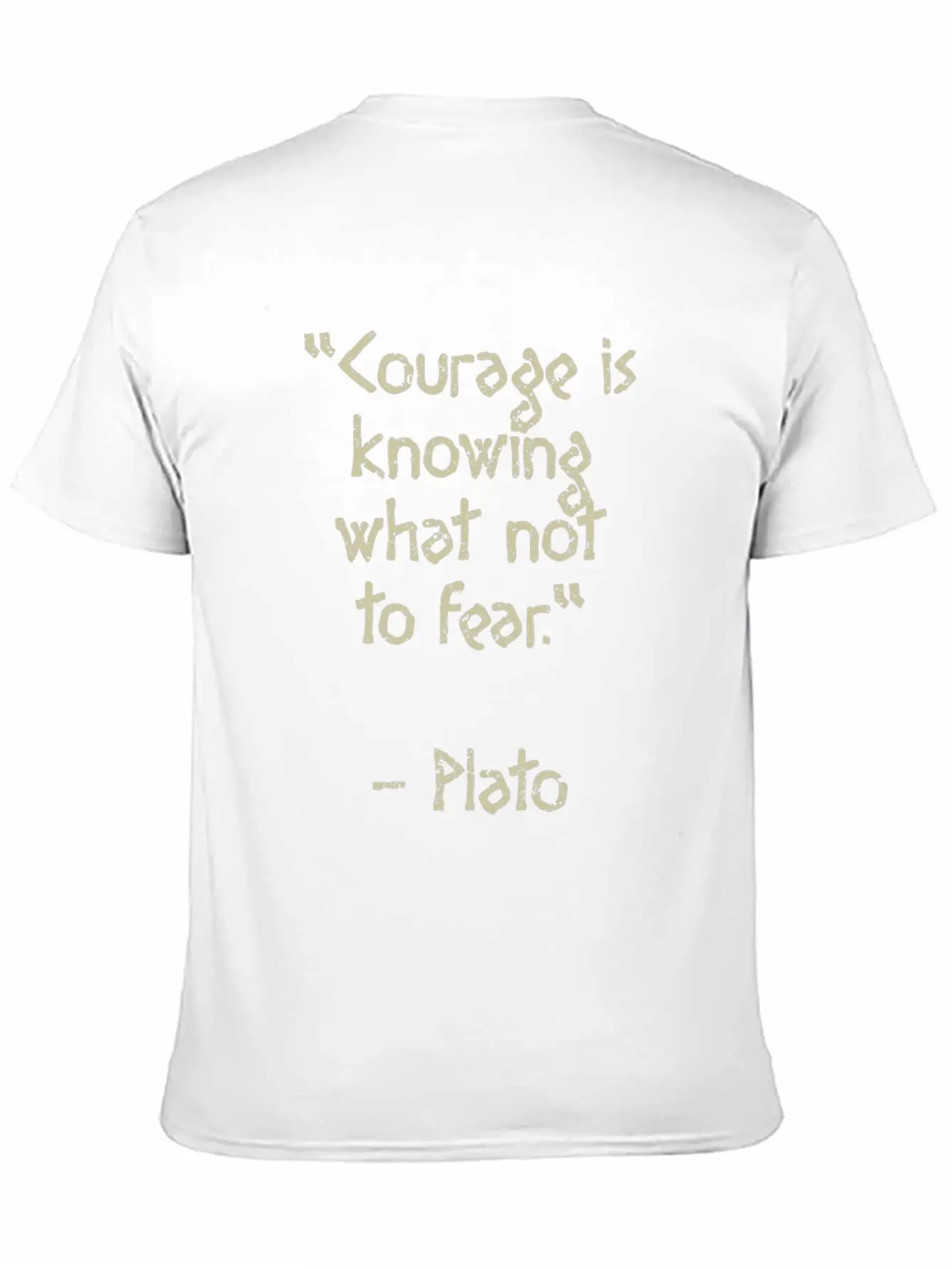 Plato Quote - Courage Is Knowing What Not To Fear Basic Graphic T-Shirt – Daily Comfort In Soft Cotton
