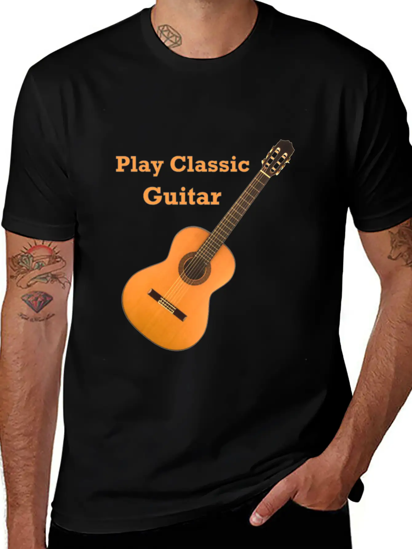 Play Classic Guitar Classic Fit Graphic Tee For Daily Comfort – Unisex Cotton Shirt