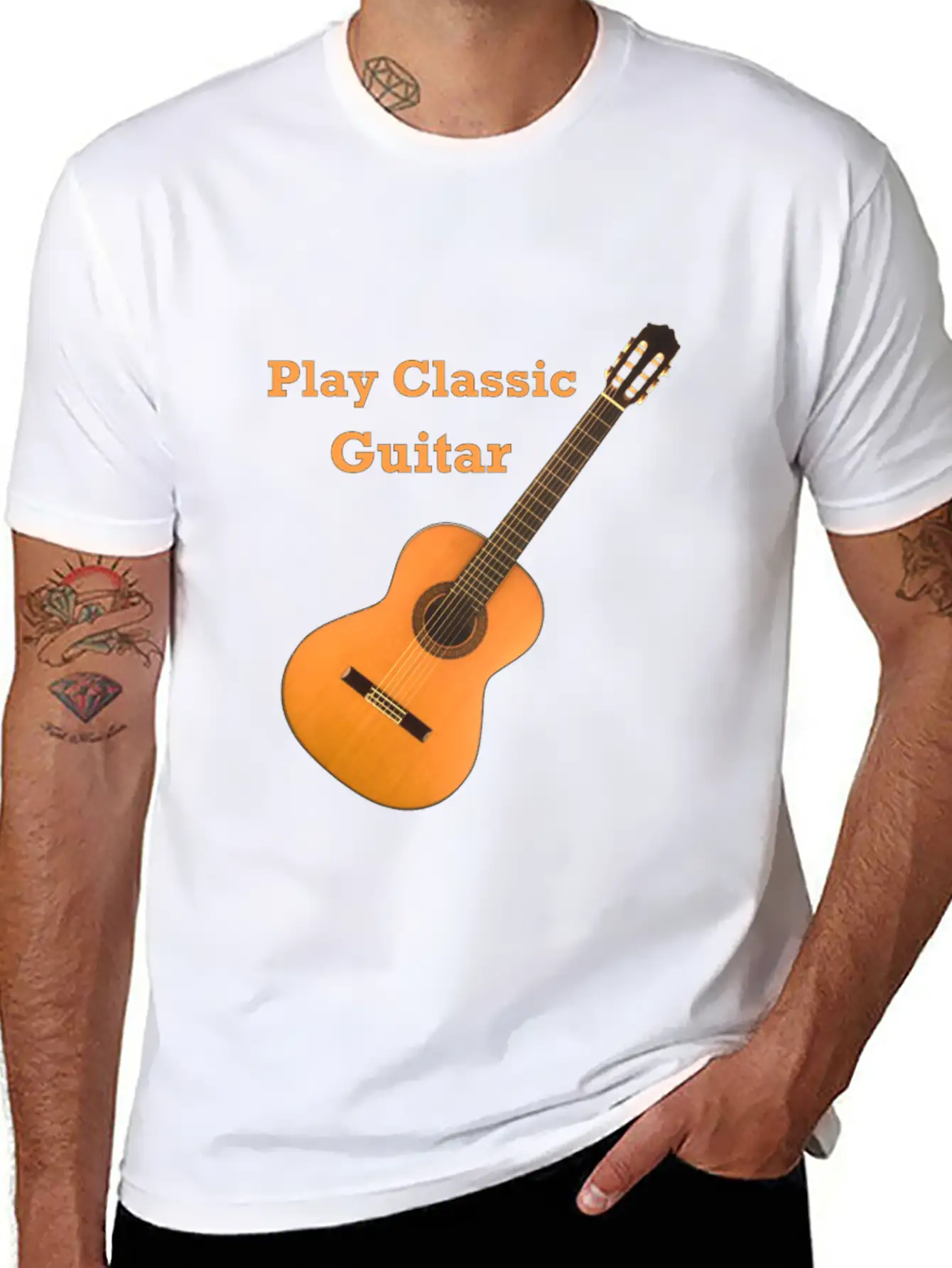 Play Classic Guitar Classic Fit Graphic Tee For Daily Comfort – Unisex Cotton Shirt