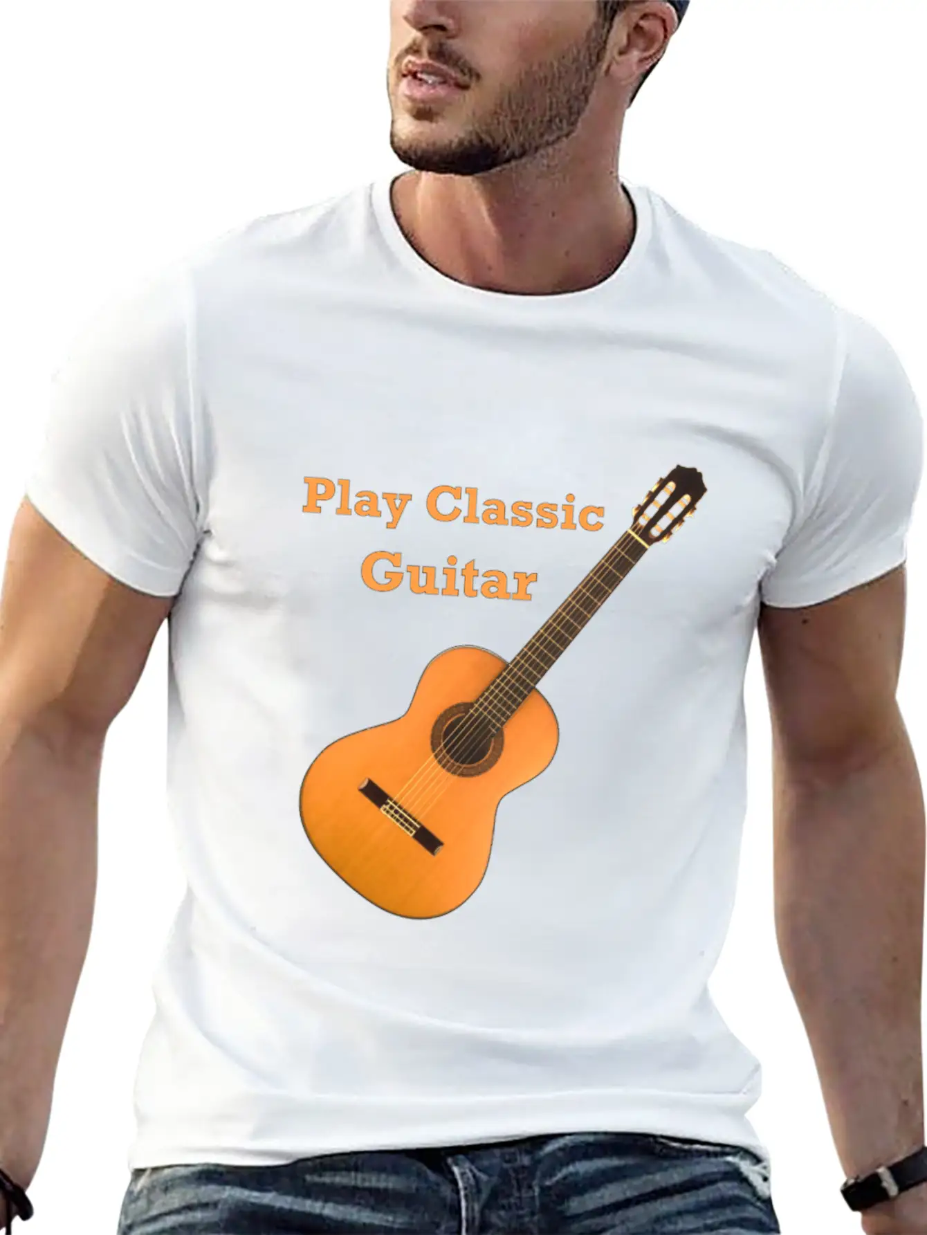 Play Classic Guitar Classic Fit Graphic Tee For Daily Comfort – Unisex Cotton Shirt