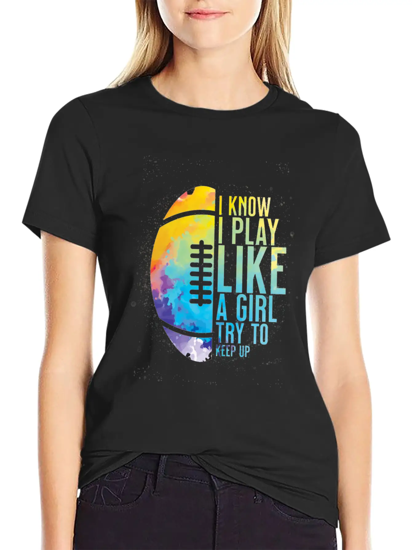 Play Like A Girl - American Football Sports Girl Unisex Casual T-Shirt – Clean Design For Daily Comfort
