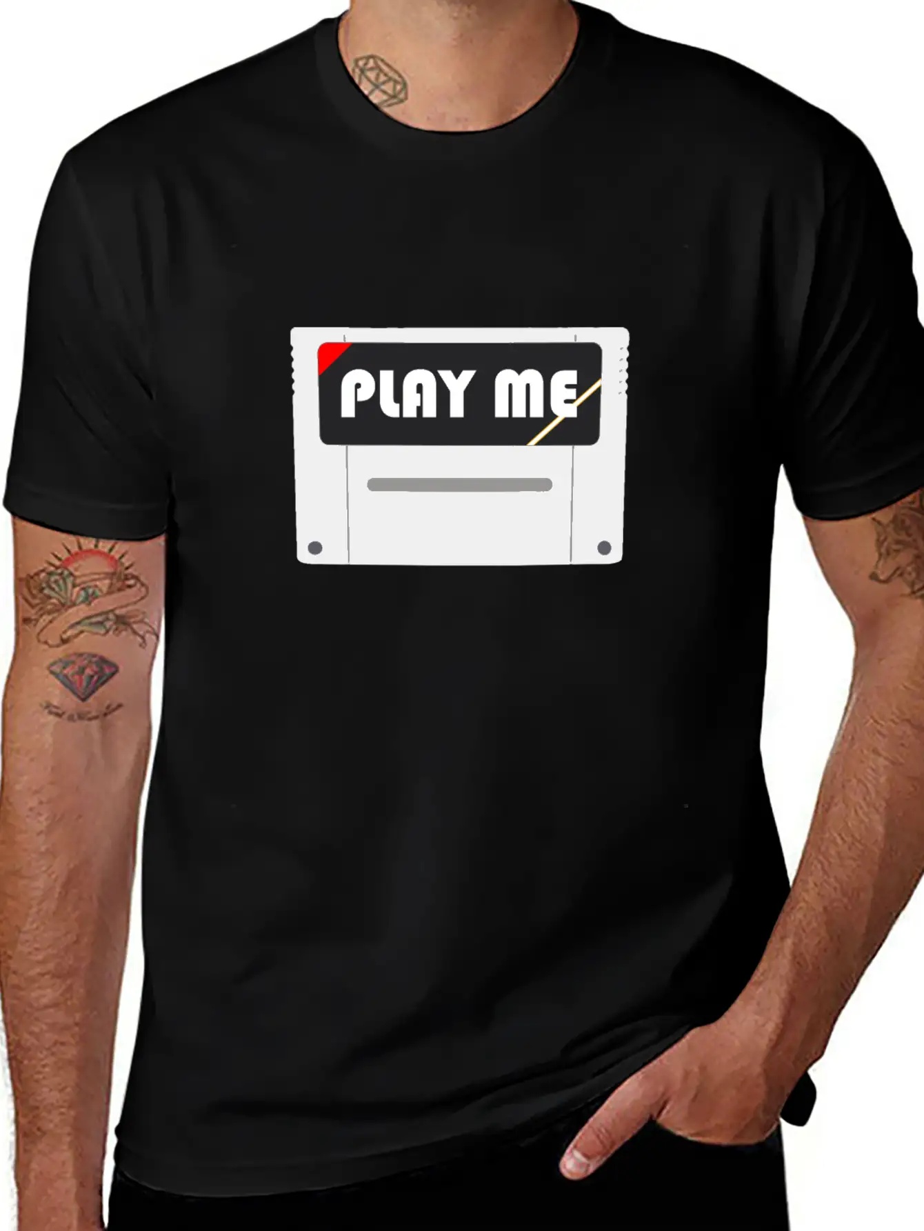 PLAY ME! | Retro Game Module Lightweight Cotton T-Shirt – Daily Comfort Graphic Shirt
