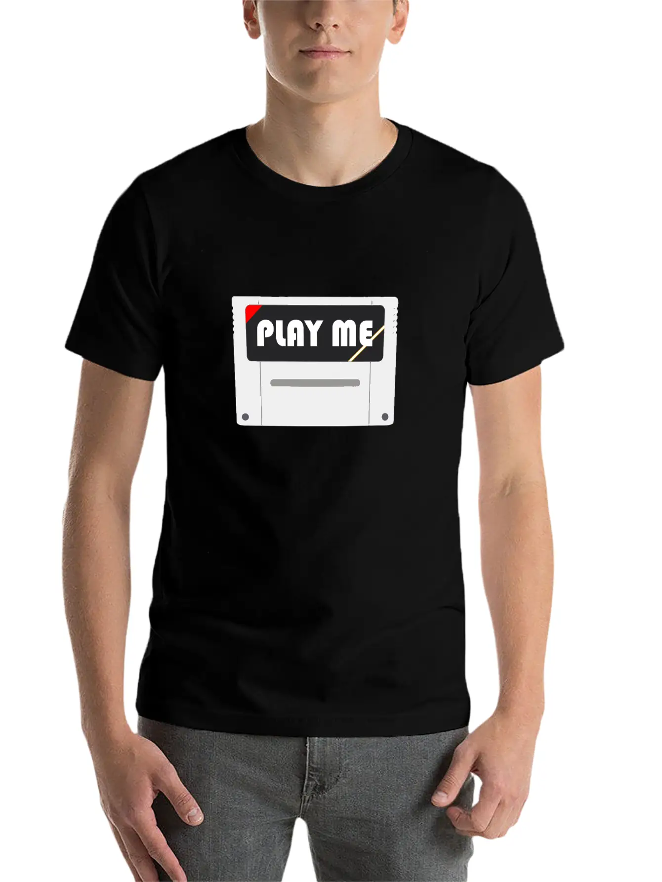 PLAY ME! | Retro Game Module Lightweight Cotton T-Shirt – Daily Comfort Graphic Shirt
