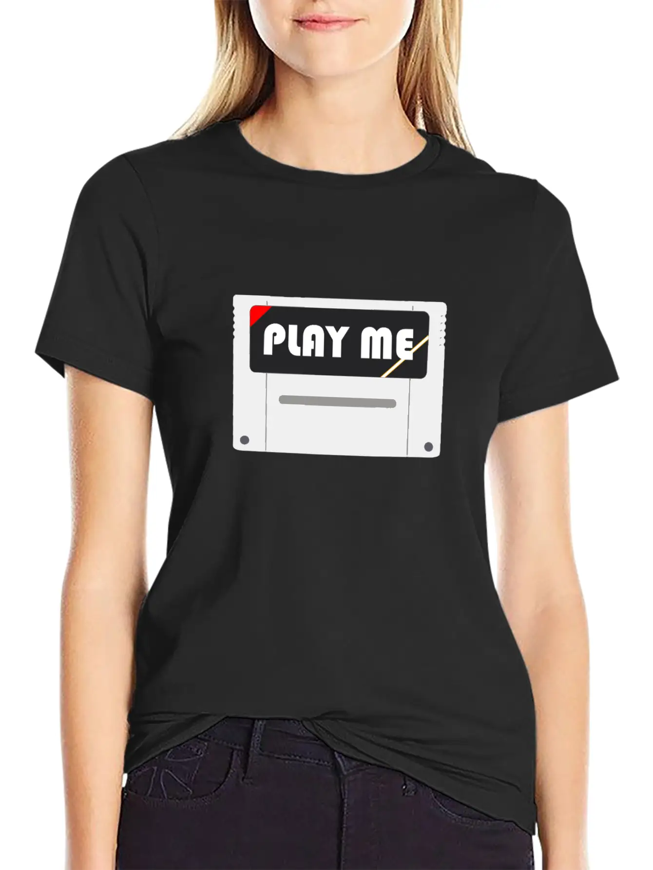 PLAY ME! | Retro Game Module Lightweight Cotton T-Shirt – Daily Comfort Graphic Shirt
