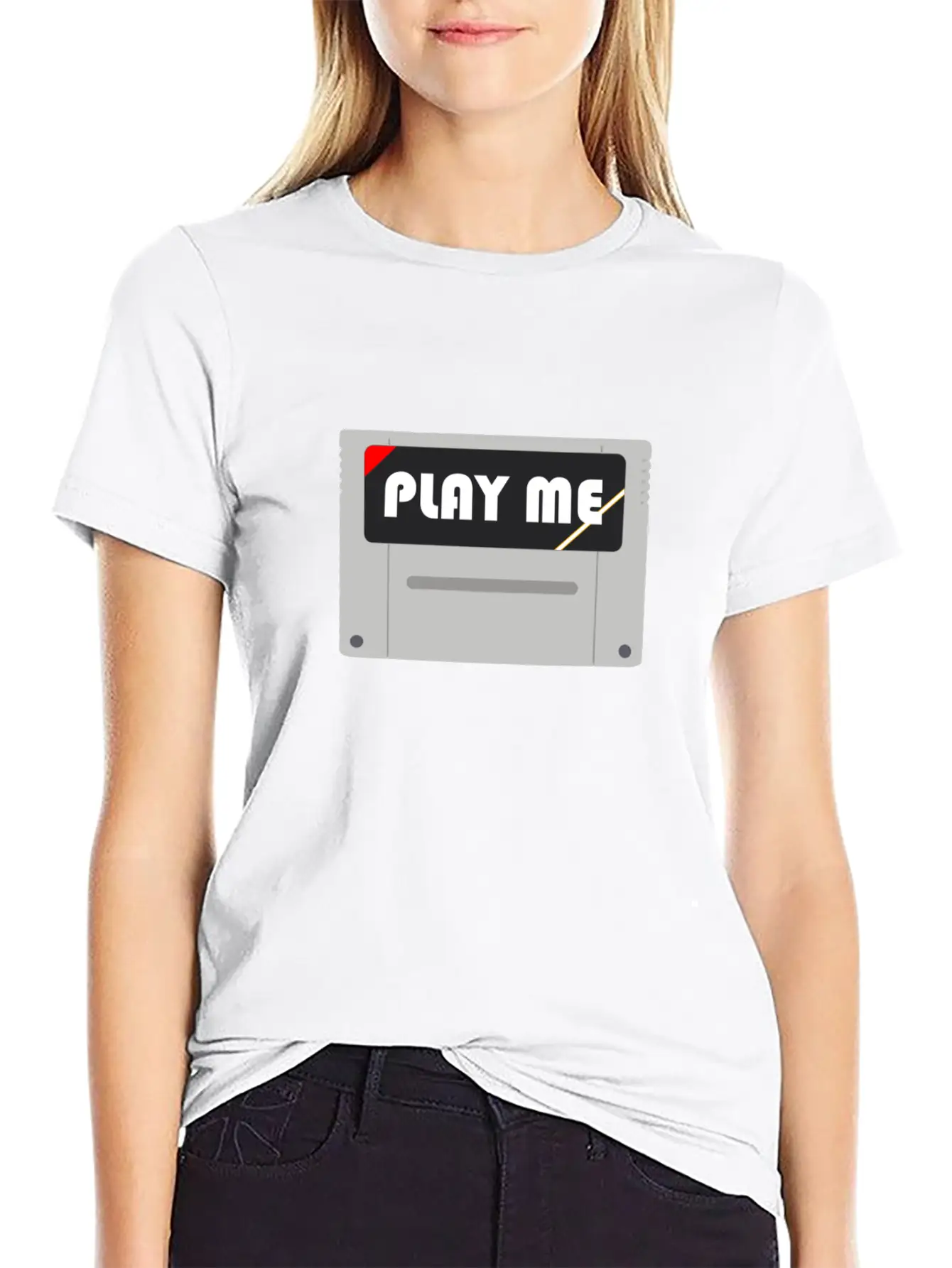 PLAY ME! | Retro Game Module Lightweight Cotton T-Shirt – Daily Comfort Graphic Shirt
