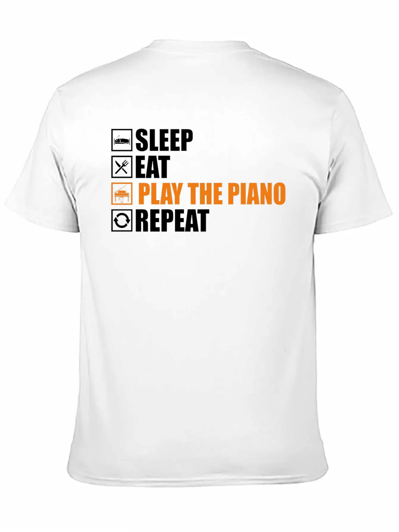 Play The Piano Lightweight Cotton T-Shirt – Daily Comfort Graphic Shirt