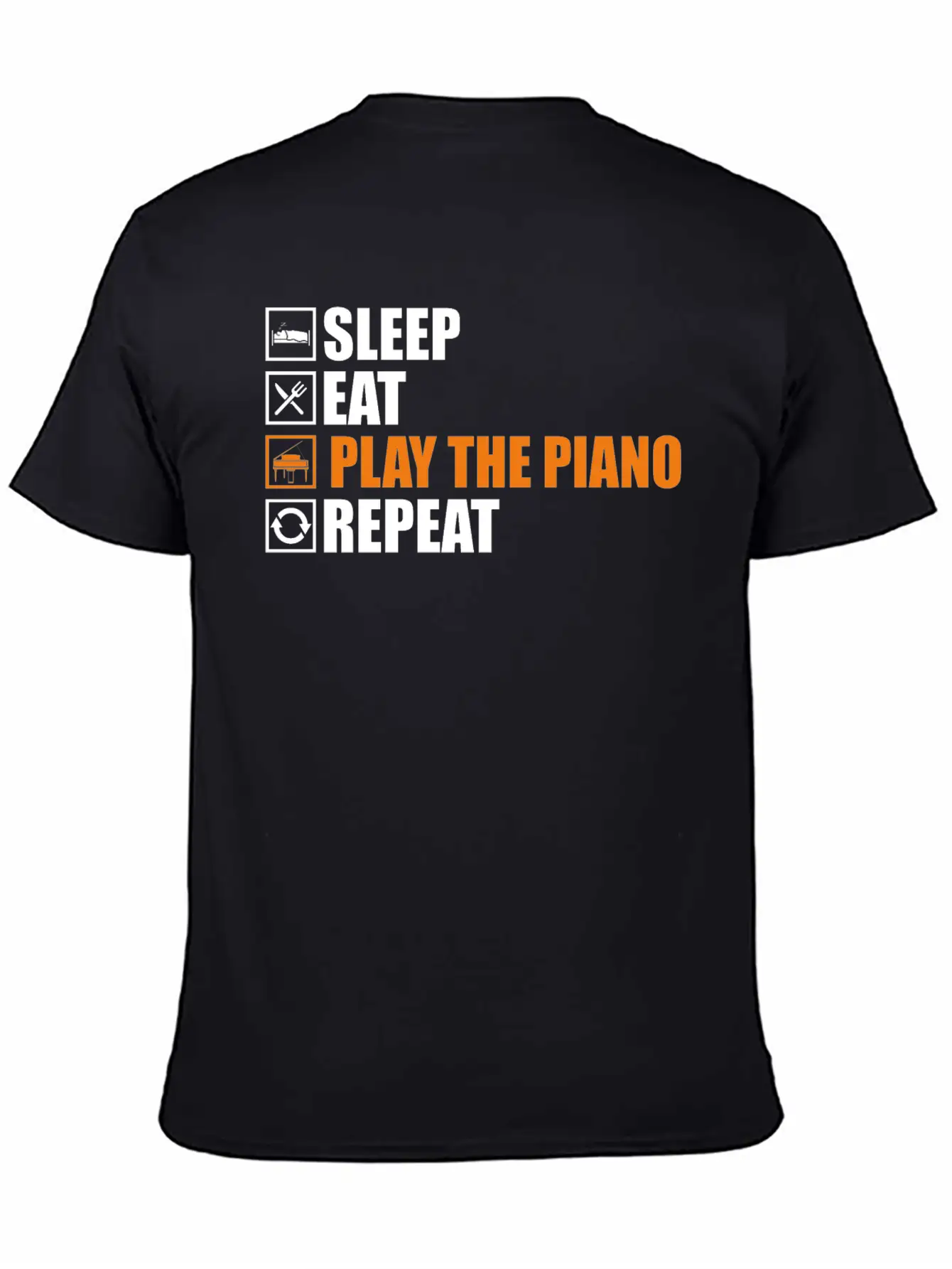 Play The Piano Lightweight Cotton T-Shirt – Daily Comfort Graphic Shirt