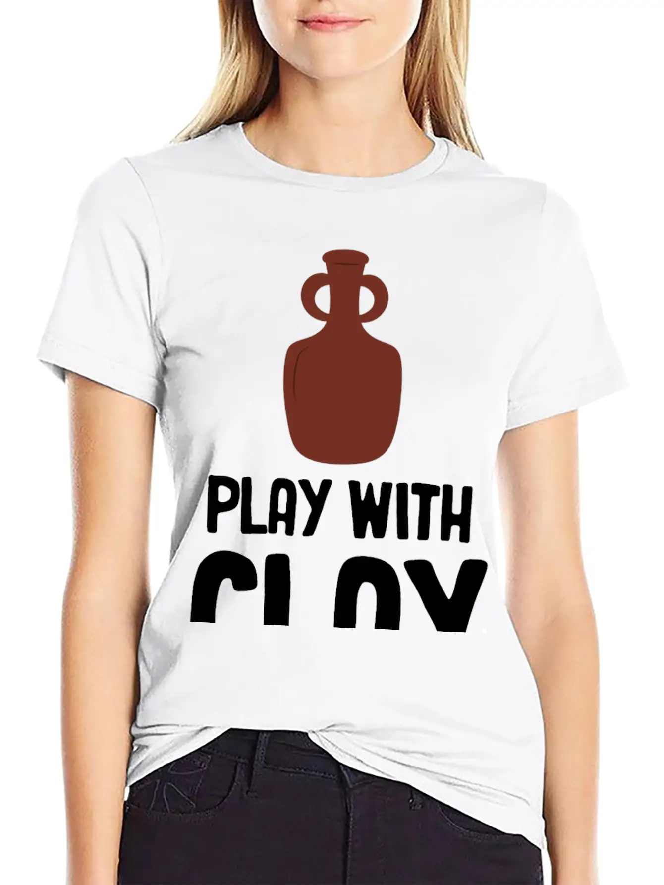 Play WIth Clay Funny Pottery Crafty Wheel Molding Lightweight Cotton T-Shirt – Daily Comfort Graphic Shirt
