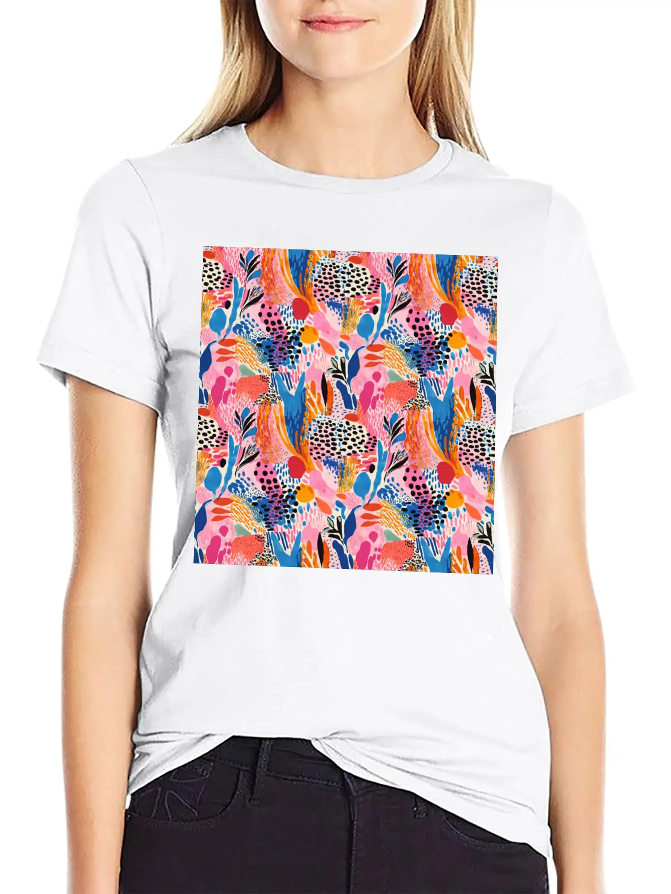 Playful Colors Abstract Pattern Unisex Casual T-Shirt – Clean Design For Daily Comfort