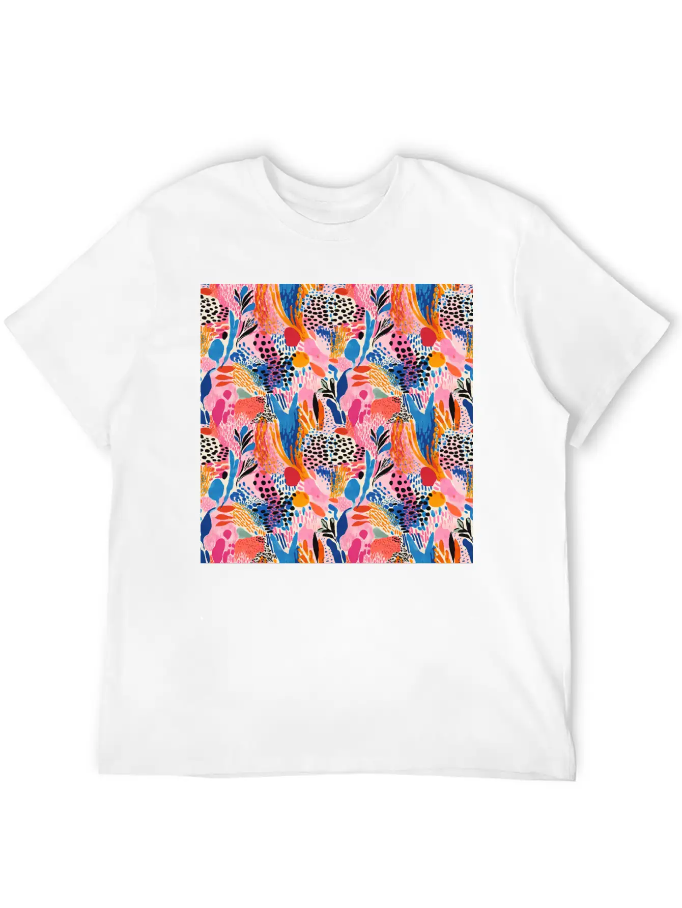 Playful Colors Abstract Pattern Unisex Casual T-Shirt – Clean Design For Daily Comfort
