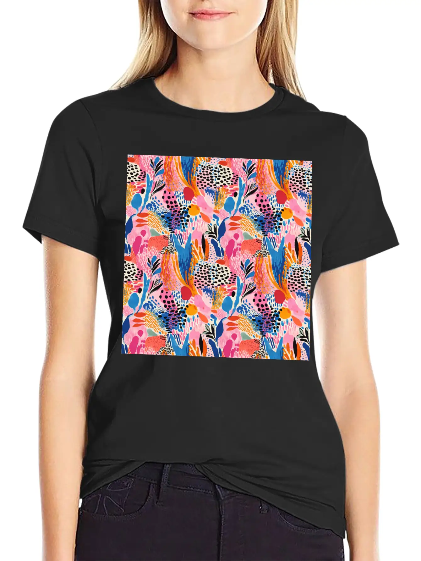 Playful Colors Abstract Pattern Unisex Casual T-Shirt – Clean Design For Daily Comfort