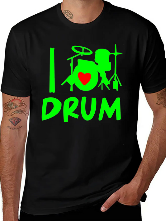 Playing Music Drums Comfortable Minimalist Graphic Tee – Summer Style Essential