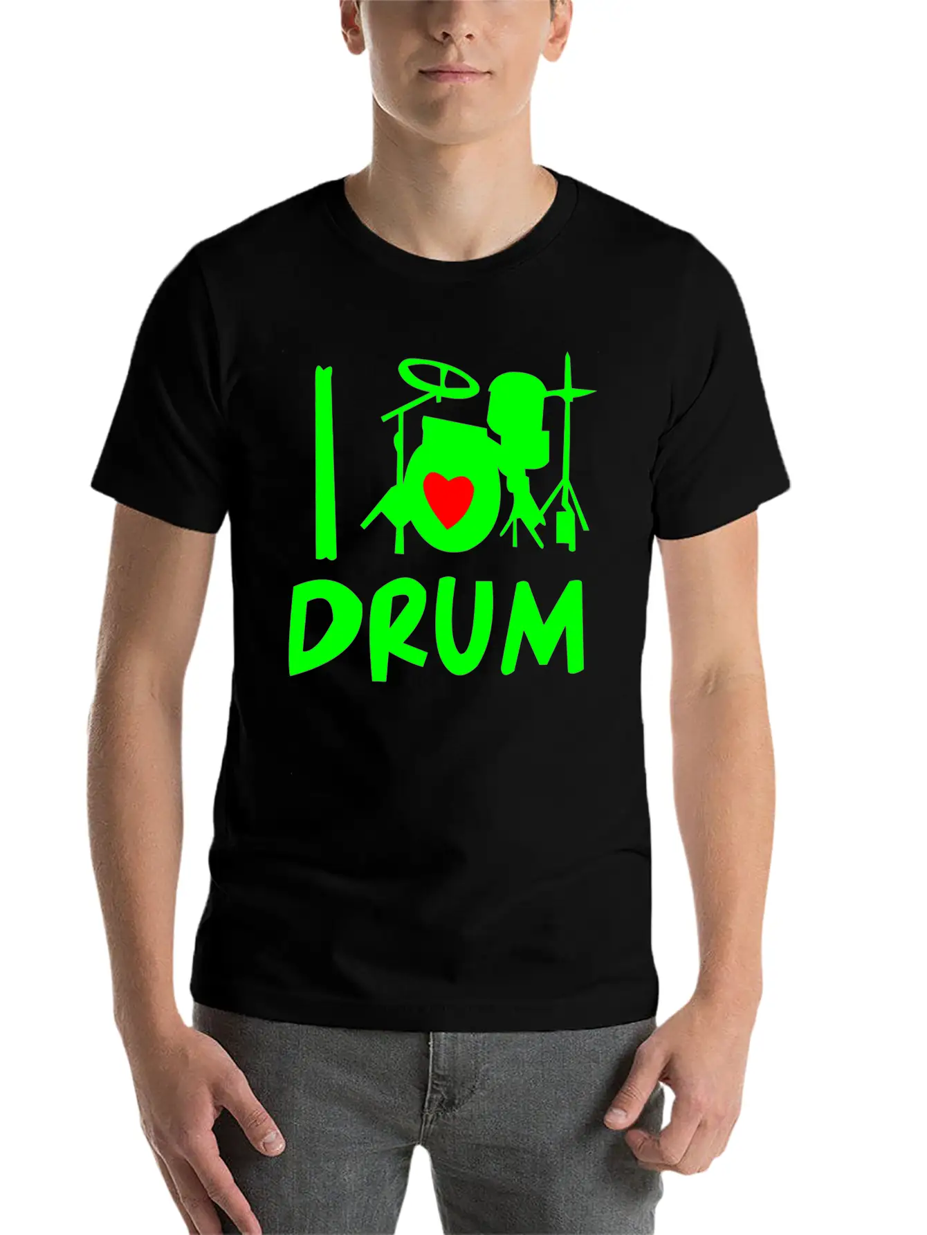 Playing Music Drums Comfortable Minimalist Graphic Tee – Summer Style Essential
