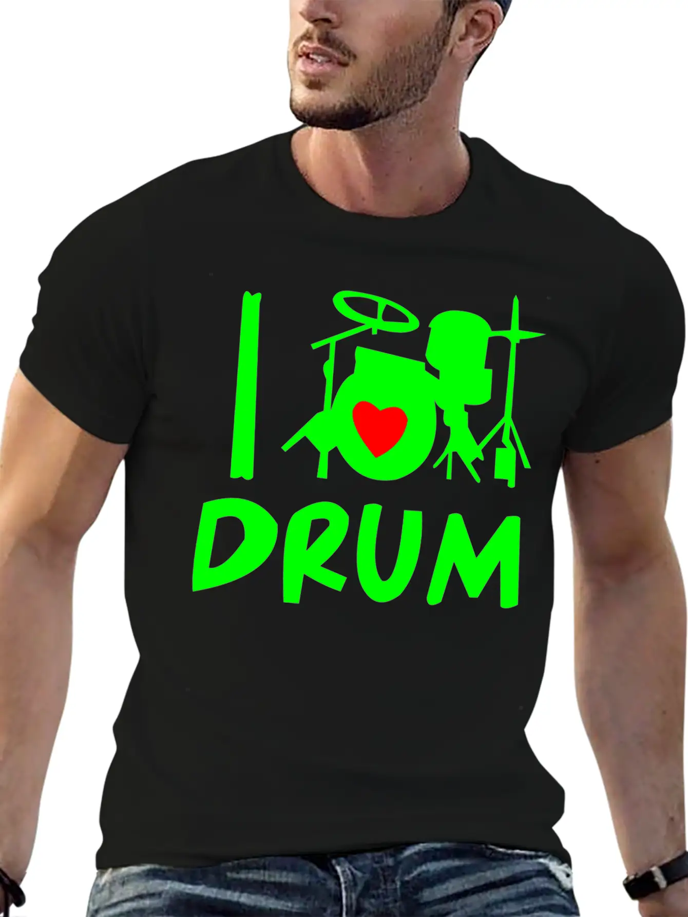 Playing Music Drums Comfortable Minimalist Graphic Tee – Summer Style Essential
